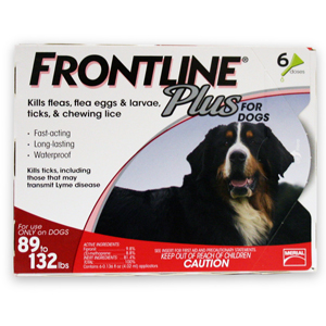 Frontline Plus Flea &amp; Tick for Dogs 89-132 lbs, 6 Month