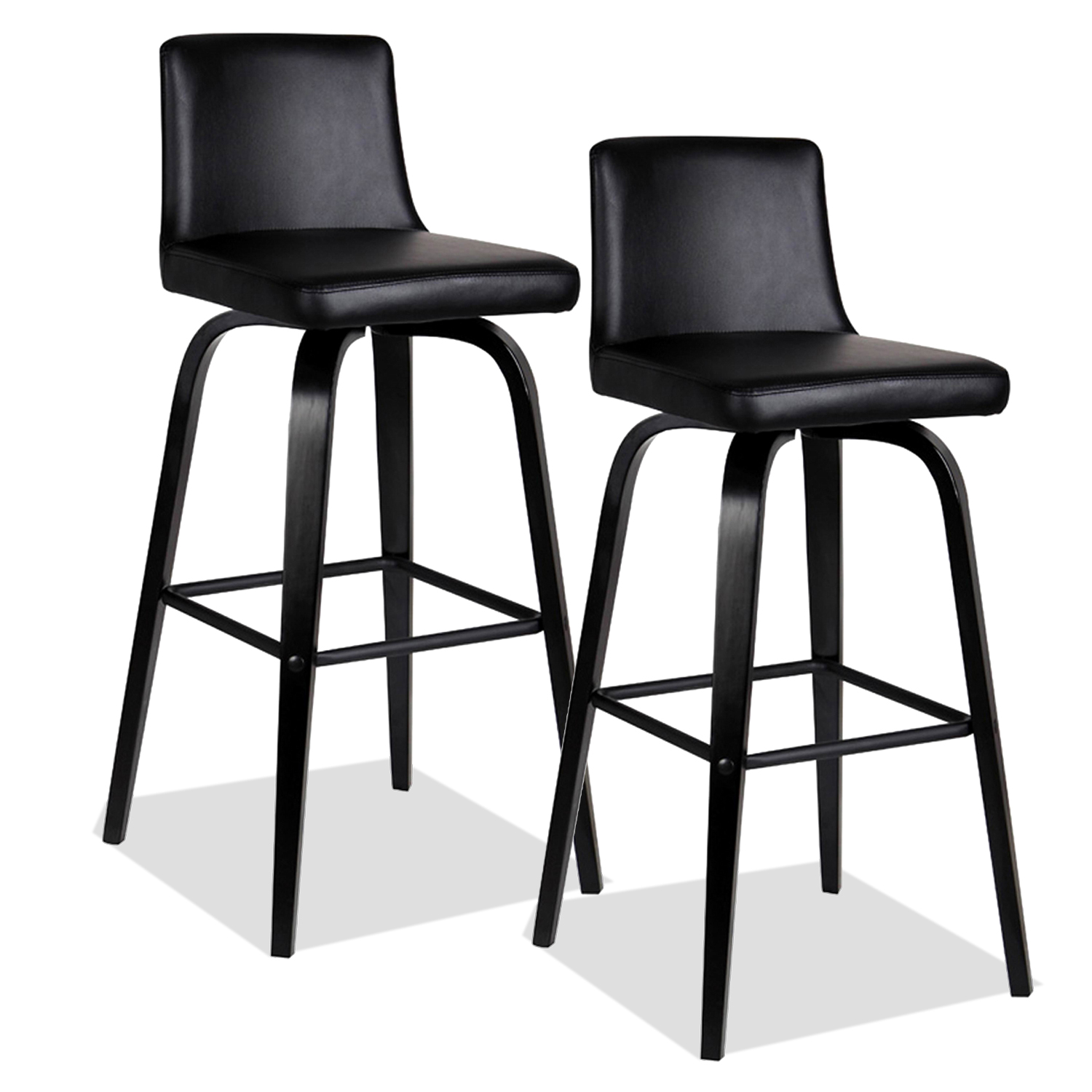 LEICK FURNITURE Leick Upholstered Black Over Black Bar Stool - Set of 2 at Kmart.com