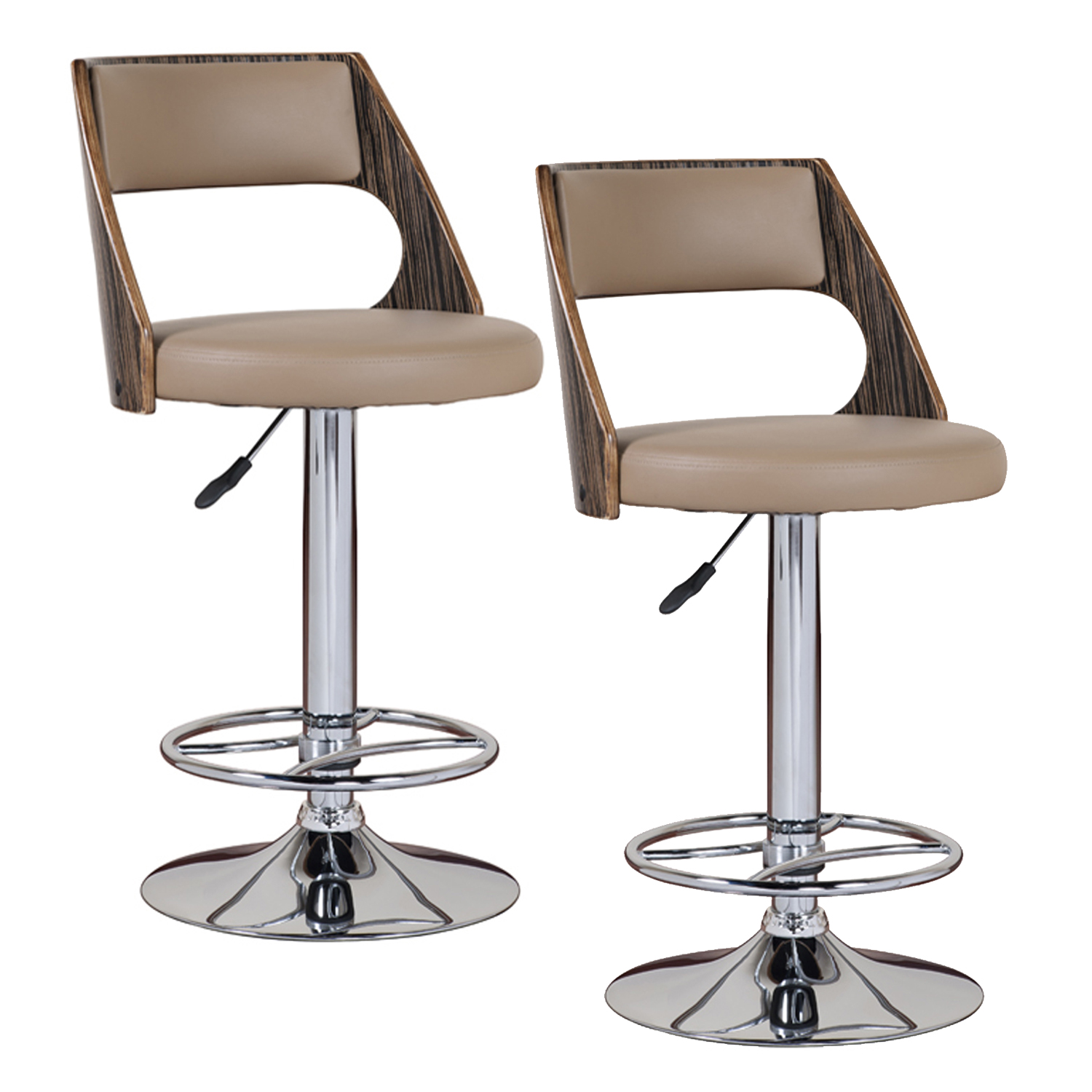 LEICK FURNITURE Leick Saddle Bentback Adjustable Height Swivel Bar Stool with Mocha Highlights- Set of 2 at Kmart.com