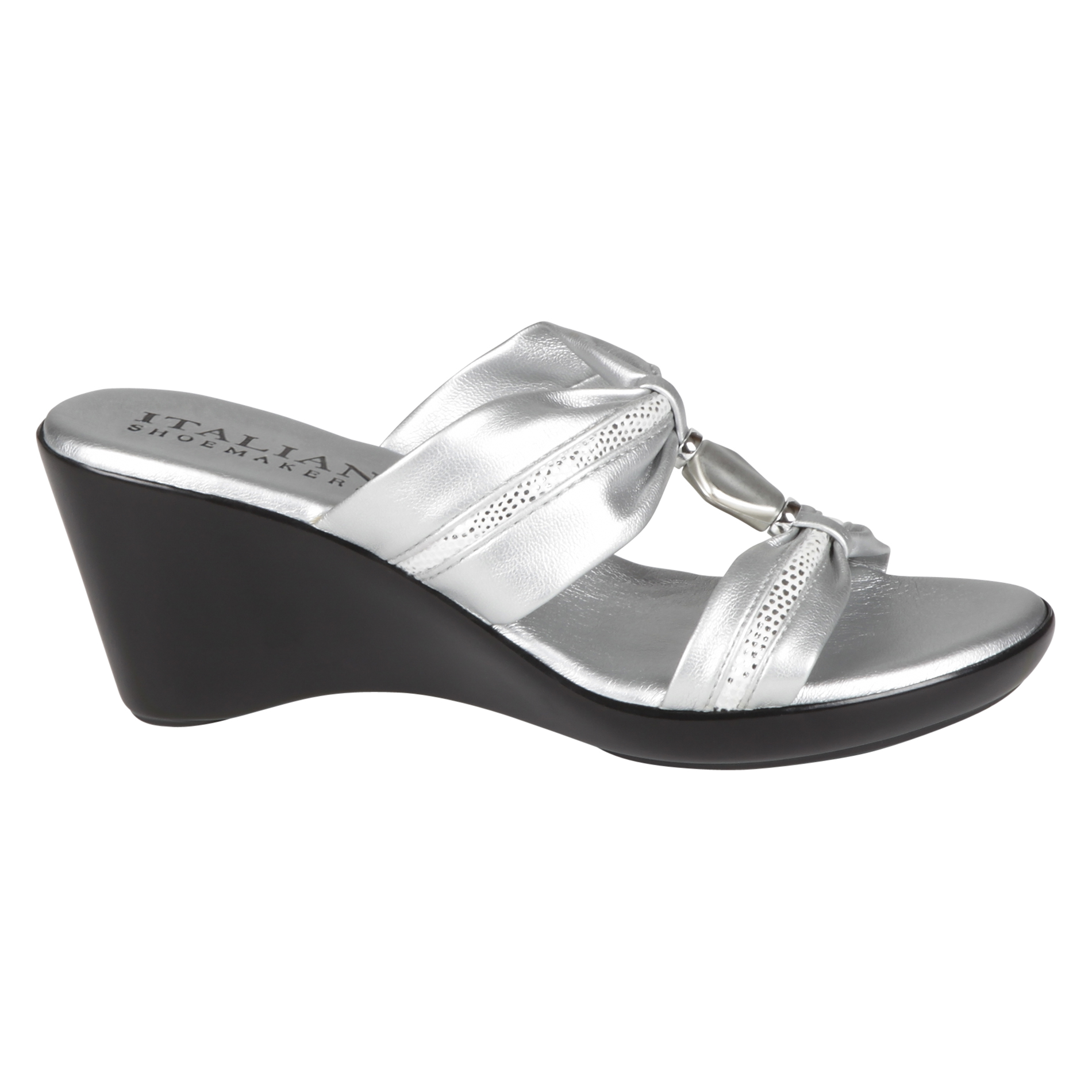Buy Italian Shoemakers, Inc. -Women's Wedge Sandal 5453S3 - Silver ...