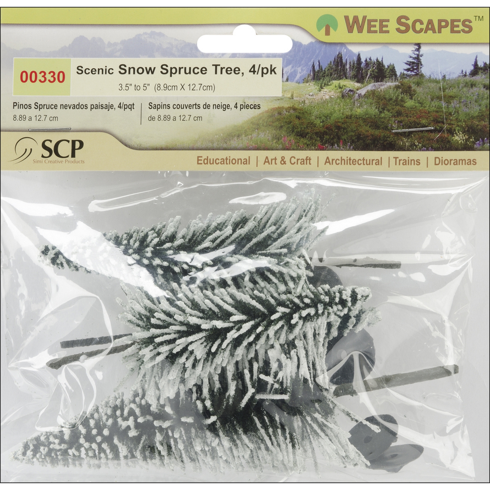 Scenic Snow Spruce Tree 3.5" To 5" 4/Pkg at Kmart.com