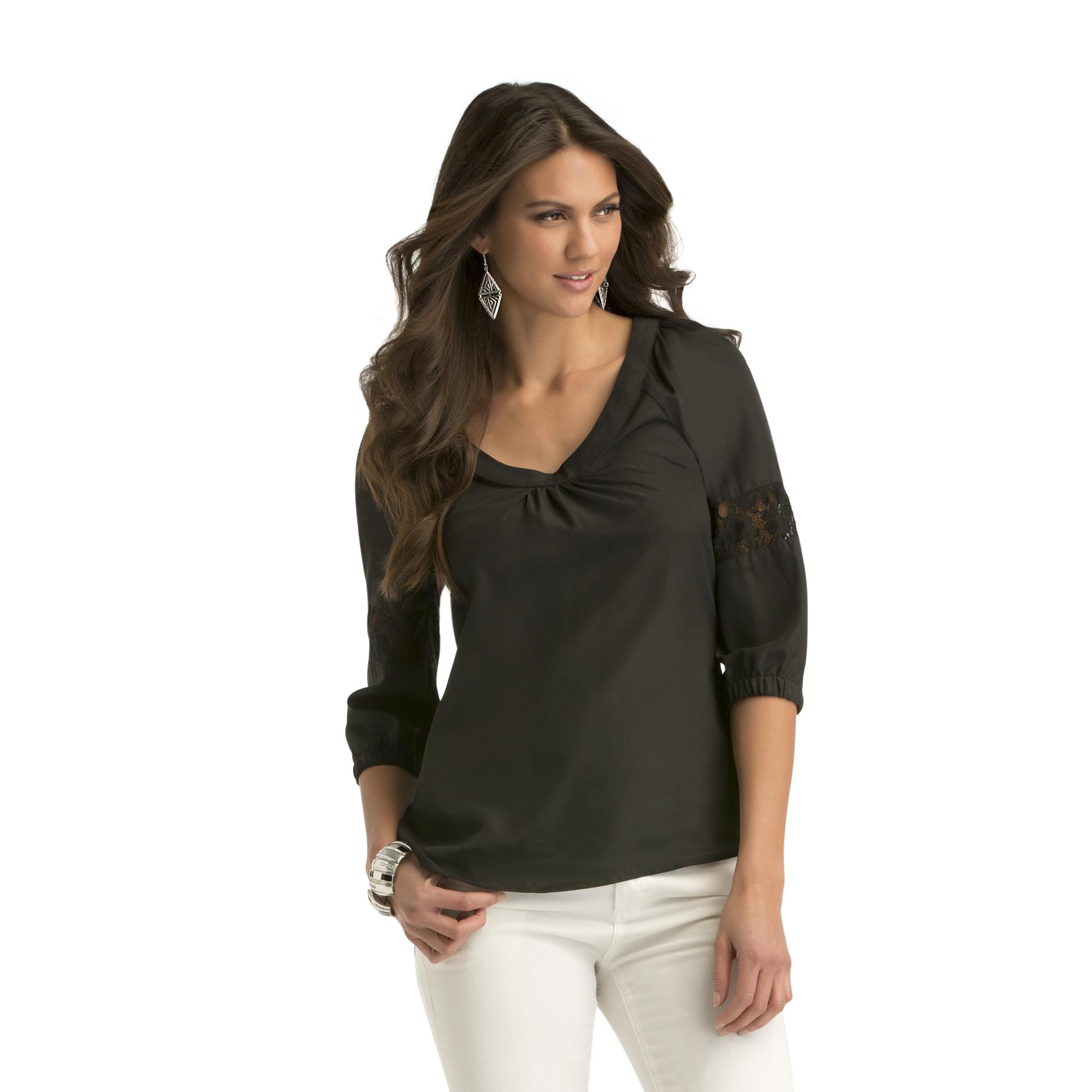 Kardashian Kollection Women's Lace Blouse