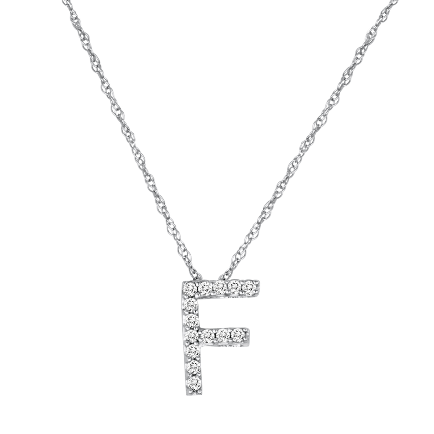 Diamond Collectibles 1/10 cttw Diamond 10k White Gold Initial "F" Pendant at Sears.com