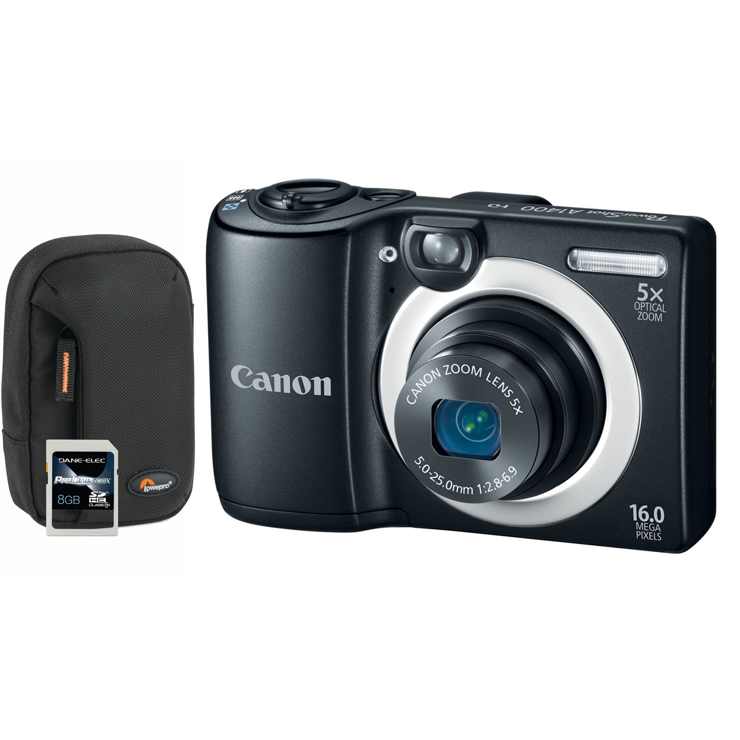 PowerShot A1400 Black 16MP Digital Camera, Camera Pouch and 8GB SDHC Memory Card at Kmart.com