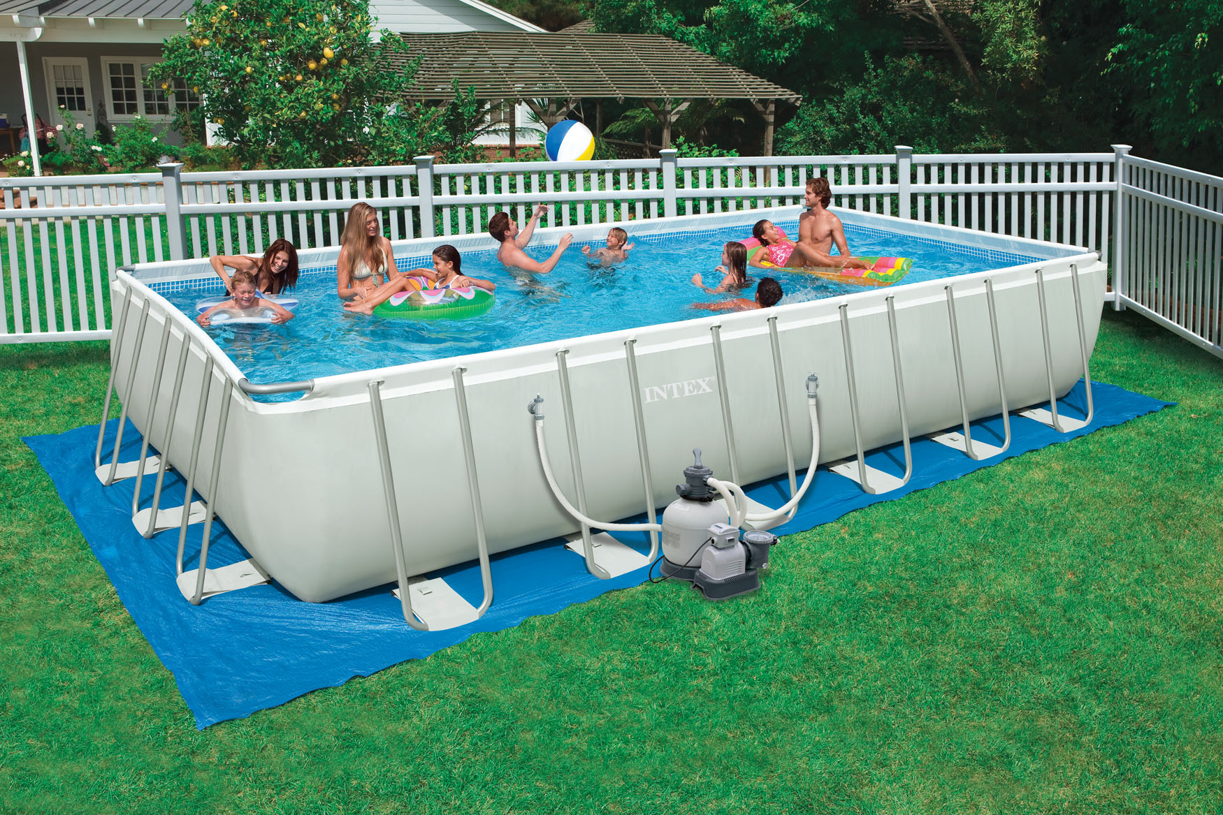 Intex 24' x 12' x 52" Rectangular Ultra Frame Pool Package | Shop Your