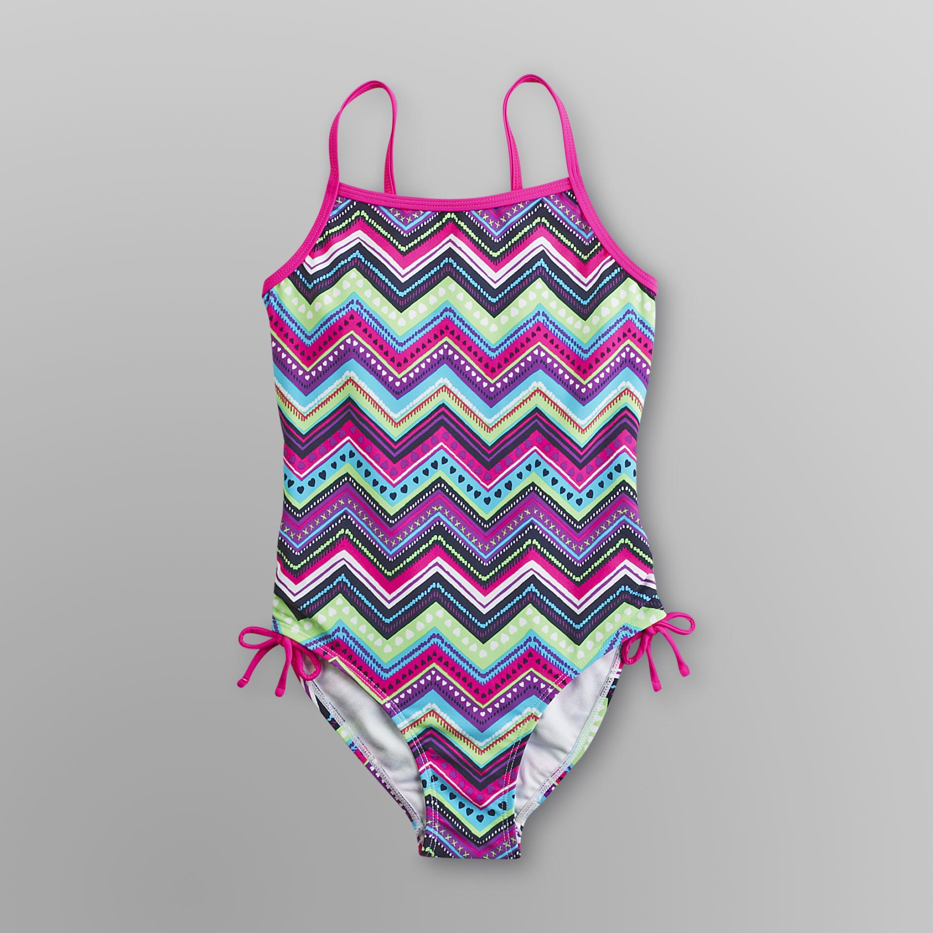 Joe Boxer Girl's One-Piece Swimsuit - Chevron at Kmart.com