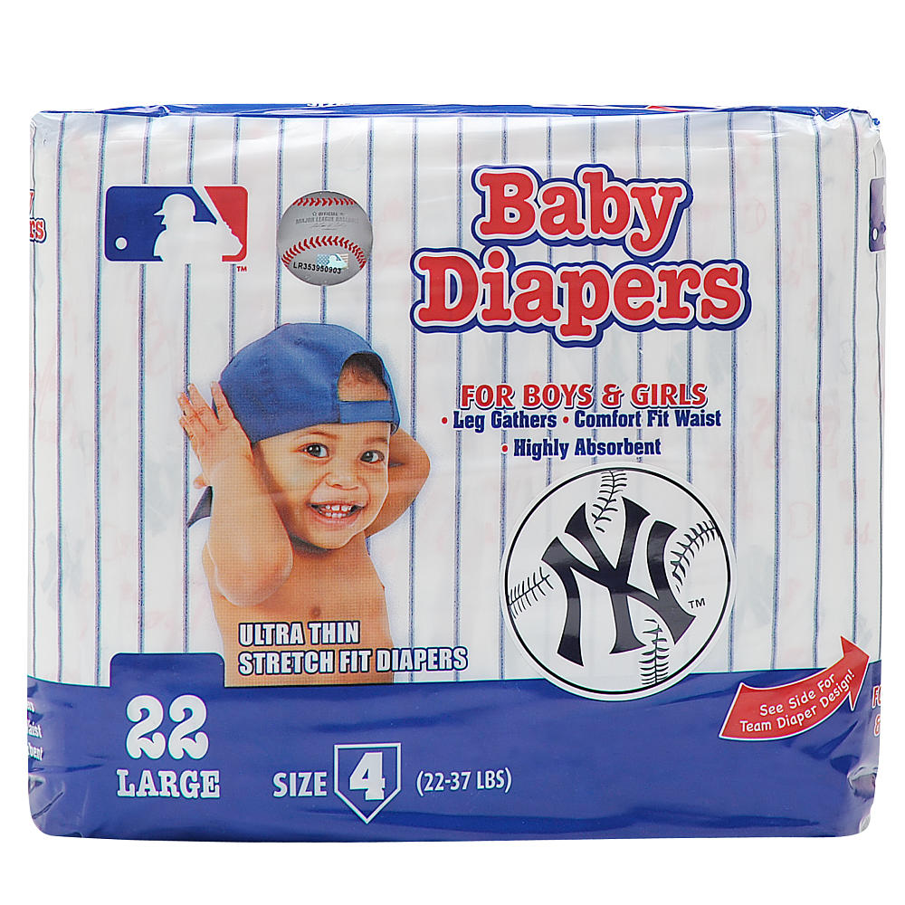 Braco Manufacturing NEW YORK YANKEES SUPREME DISPOSABLE BABY DIAPERS -  Size 4 at mygofer.com