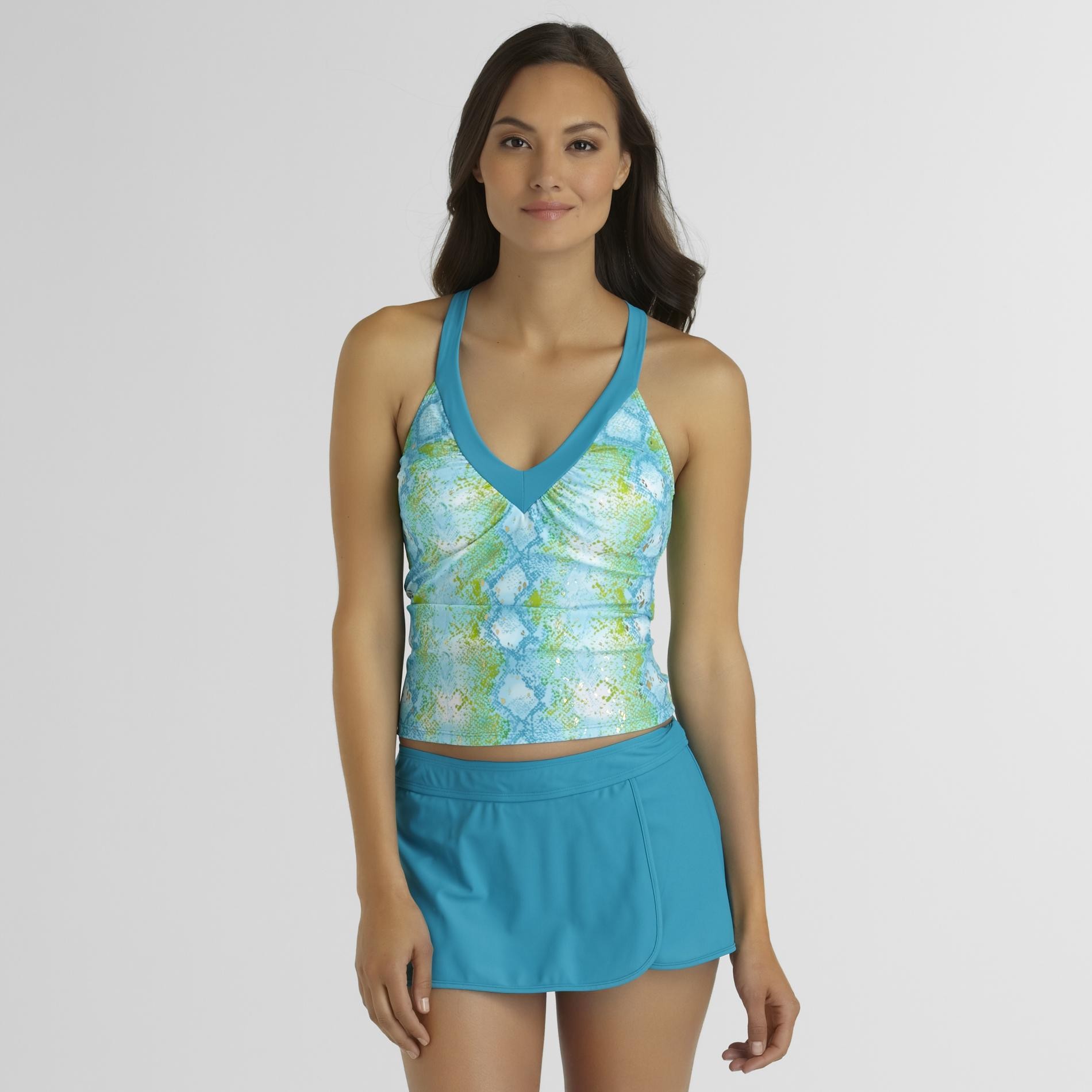 Jaclyn Smith Women's Tankini Top - Snakeskin Print at Kmart.com