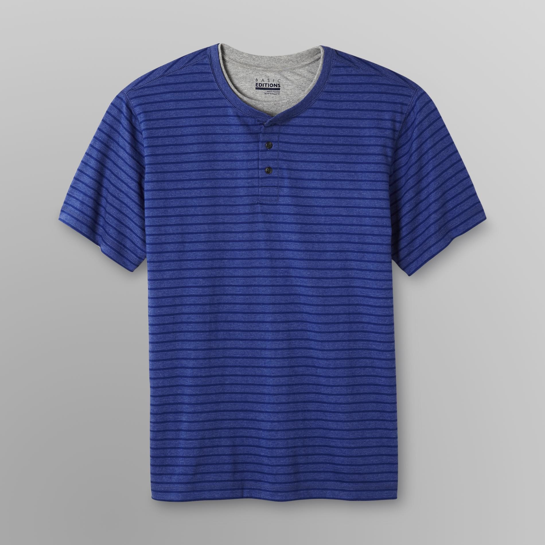 Basic Editions Men's Big & Tall Henley Shirt - Striped at Kmart.com