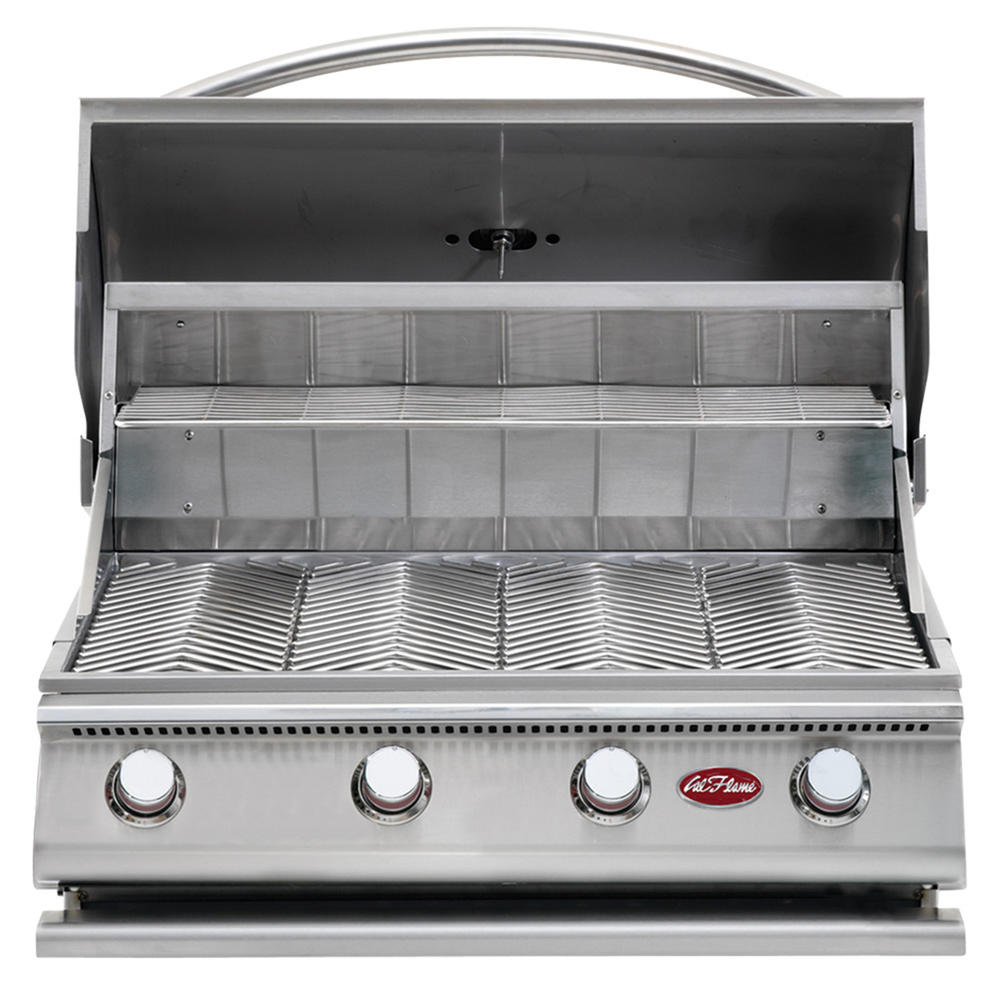 A La Cart Deluxe 4-Burner Stainless Steel Gas Grill Cart with Double Drawers