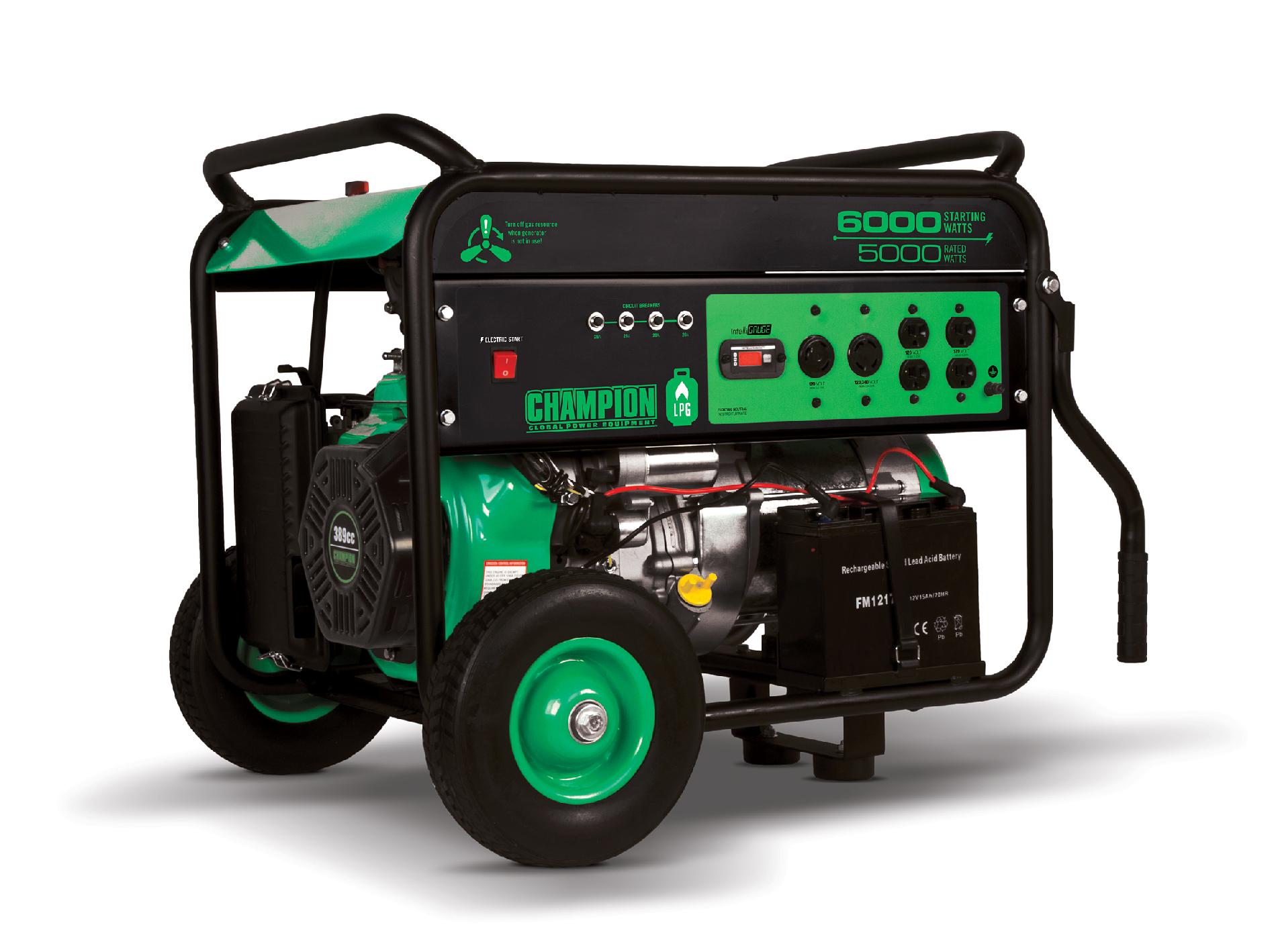 Champion Global Power Equipment Clean Burning 71330 LPG 5000/6000 Watt Portable Electric Start Generator CARB Compliant at Sears.com