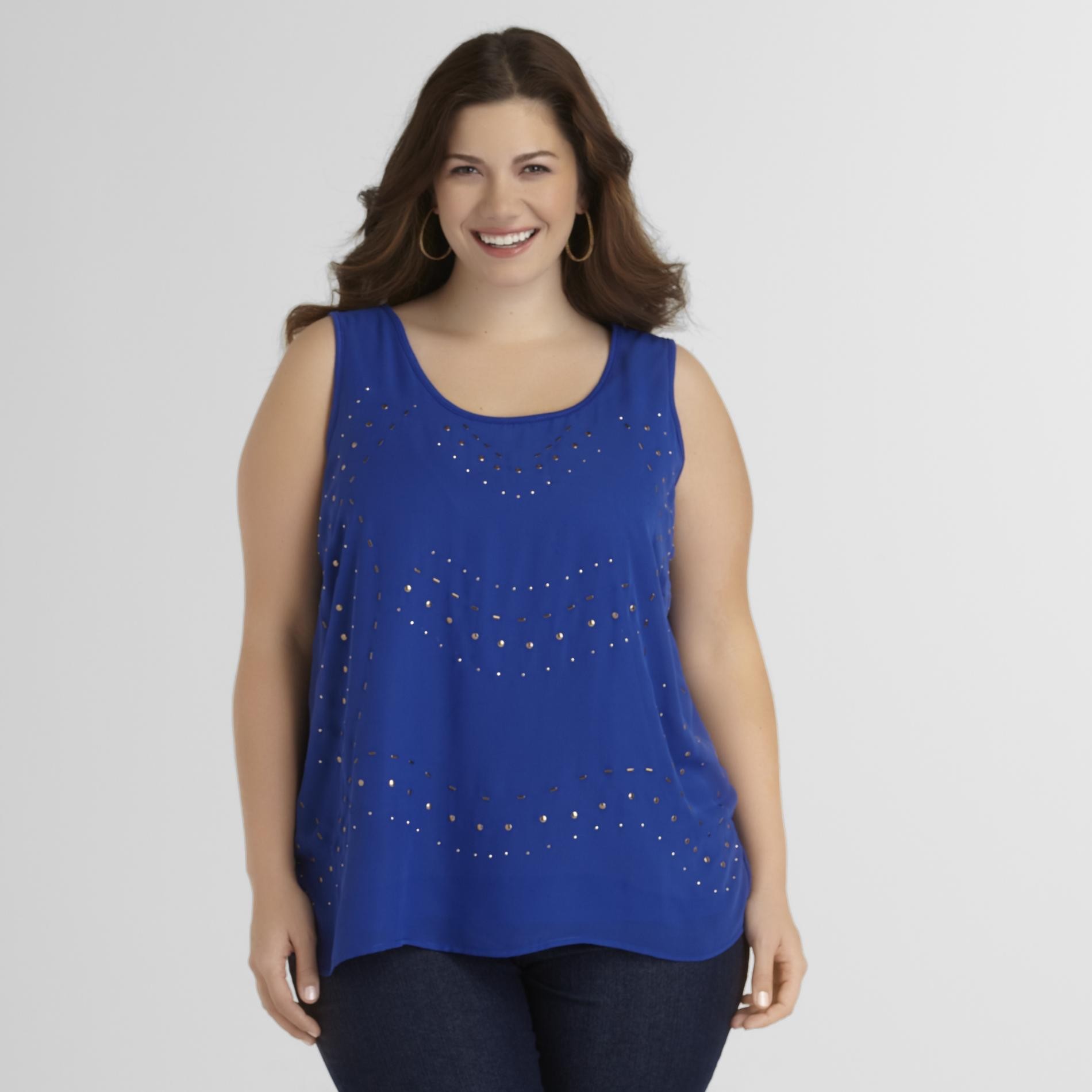 Jaclyn Smith Women's Plus Chiffon Blouse - Beaded at Kmart.com