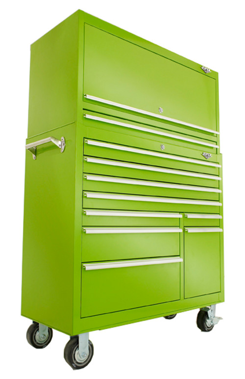 Viper Tool Storage 41-Inch 2 Drawer 18G Steel Top Hutch  Lime