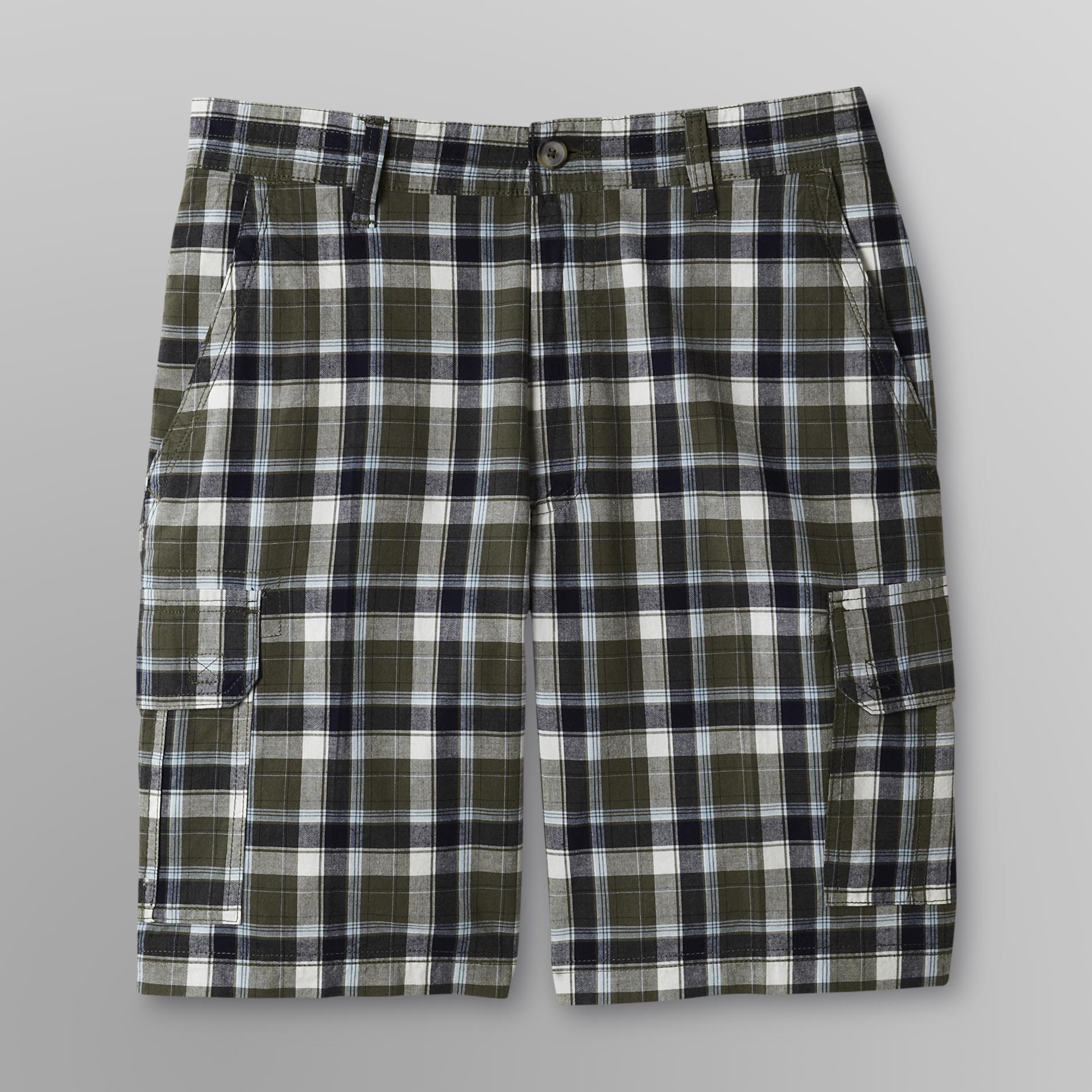 Basic Editions Men's Cargo Shorts - Plaid at Kmart.com