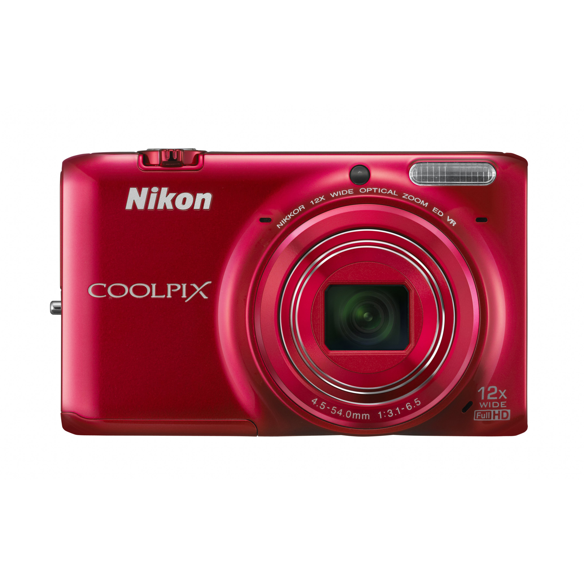 Nikon CoolPix 16MP Digital Camera S6500 - Red 1/2.3 in.
