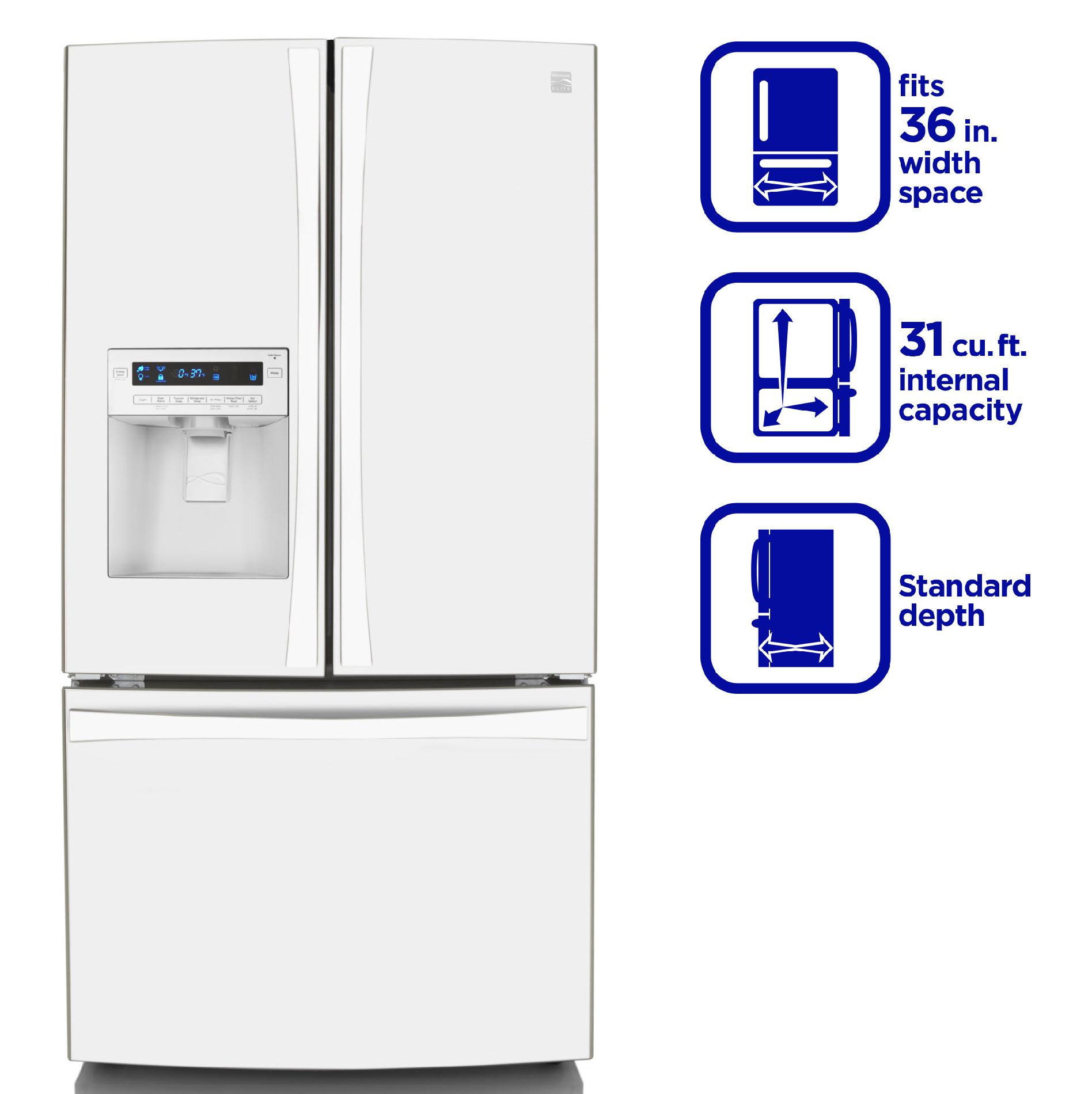 Kenmore Elite 31.0 cu. ft. French Door Bottom-Freezer Refrigerator - White