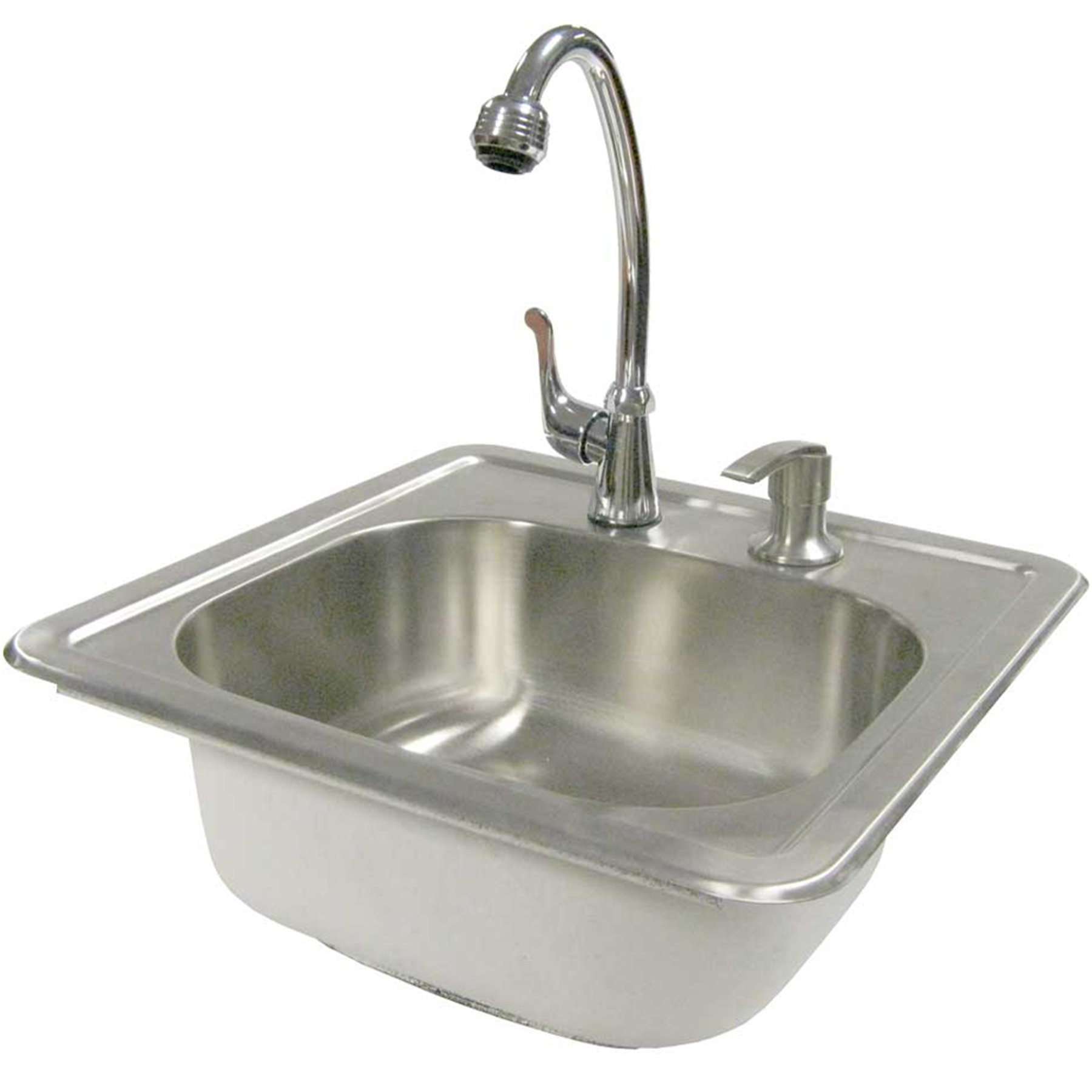 Cal Flame 15-1/2 in. Outdoor Stainless Steel Sink with Faucet and Soap Dispenser
