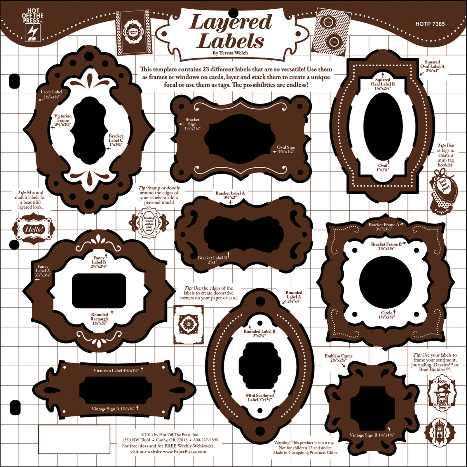 Hot Off The Press HOTP Templates 12"X12" Layered Labels at Kmart.com