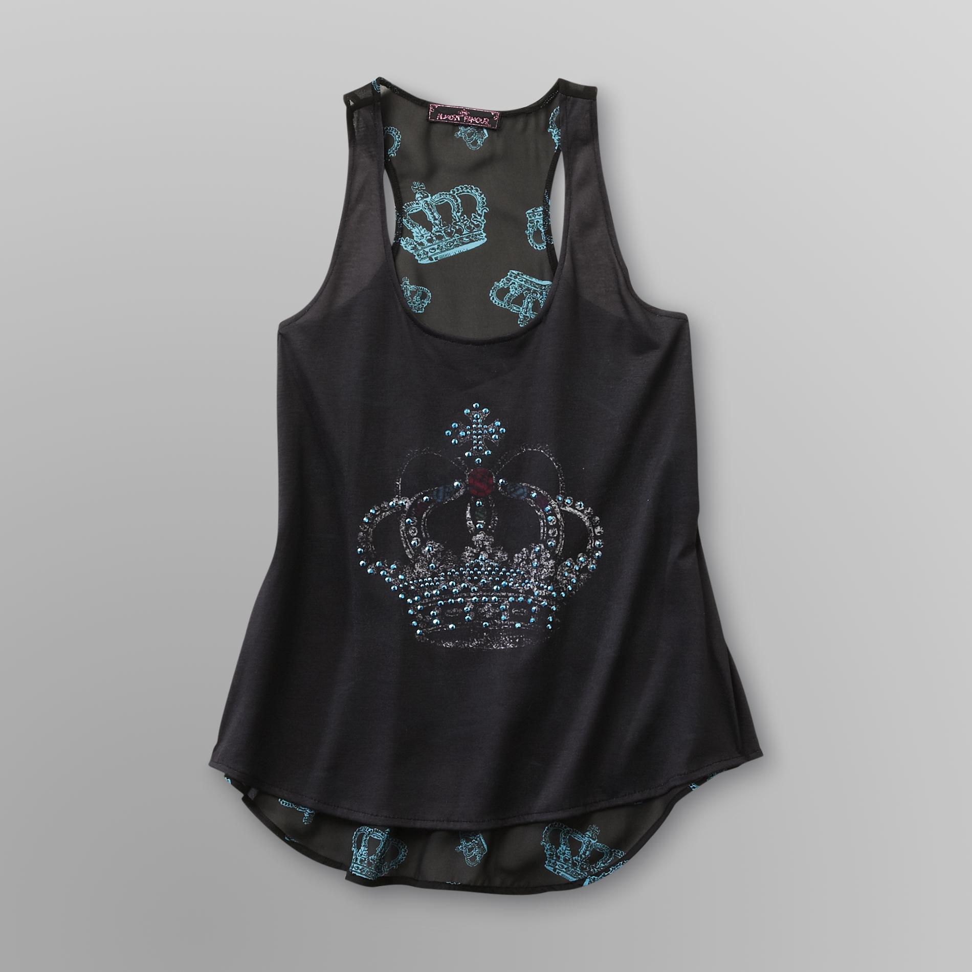Almost Famous Junior's Sparkle Print Tank Top - Crowns at Sears.com