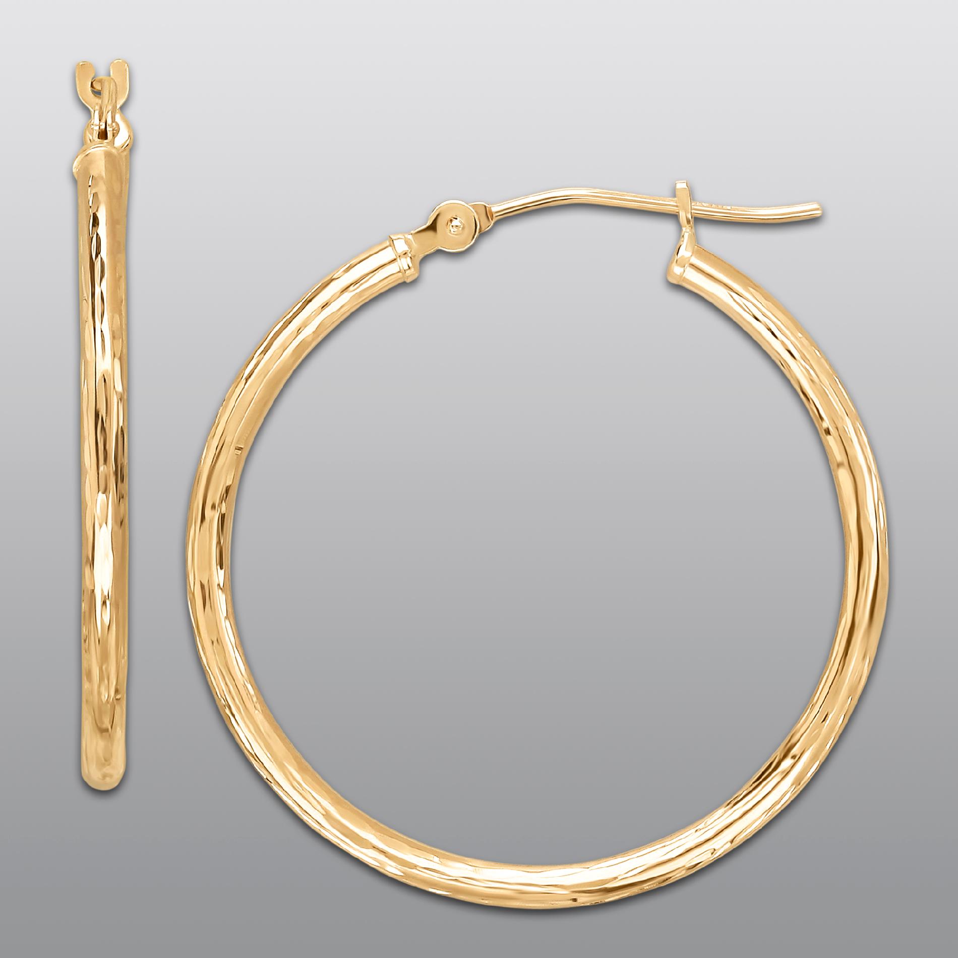 True Gold 10K Yellow Gold 28mm Polished Hoop at Sears.com