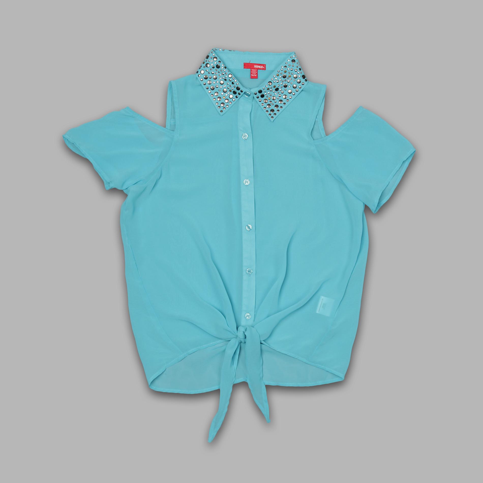Bongo Junior's Tie Front Blouse - Studded at Kmart.com