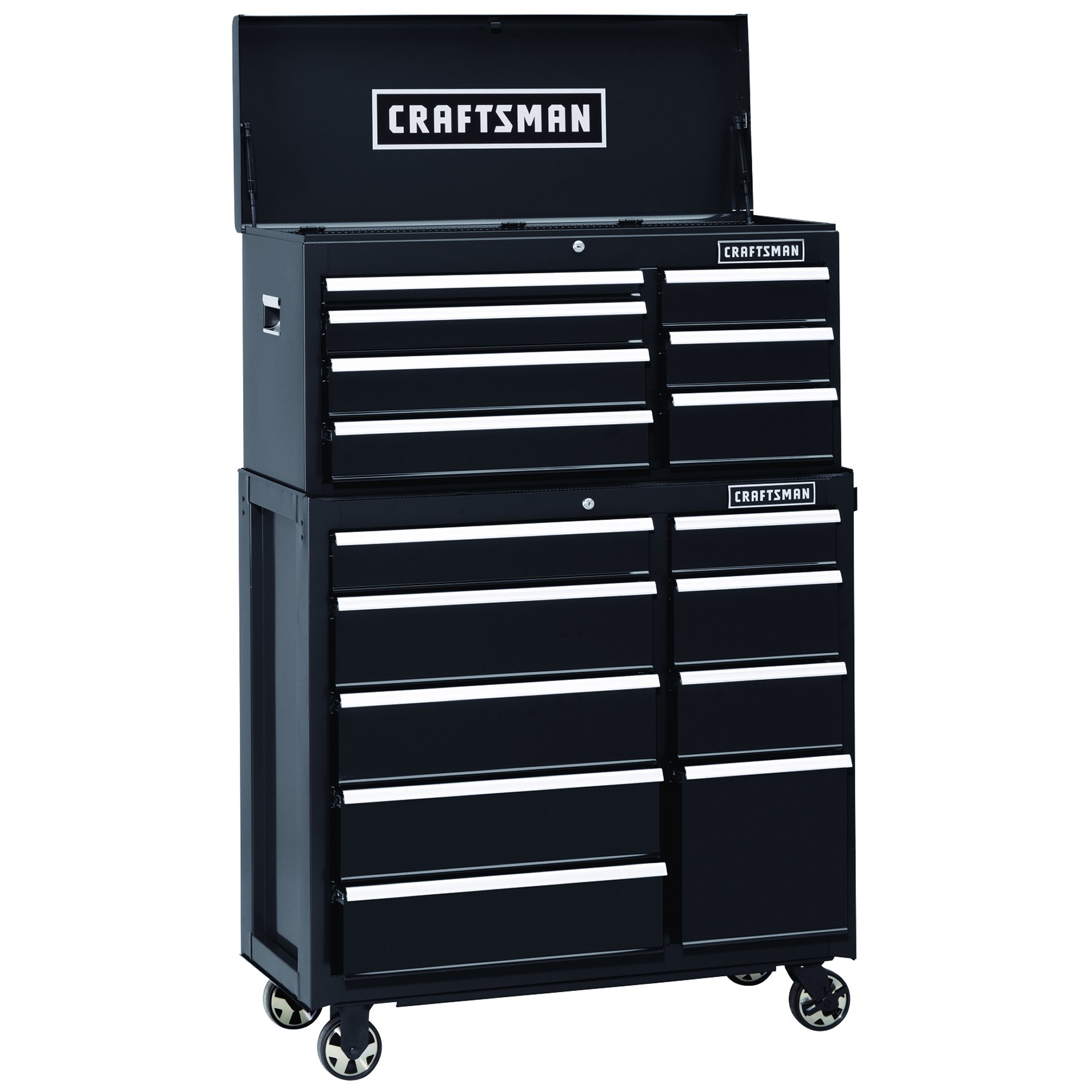 40 In. 16-Drawer Heavy-Duty Ball Bearing 2-PC Combo  Black