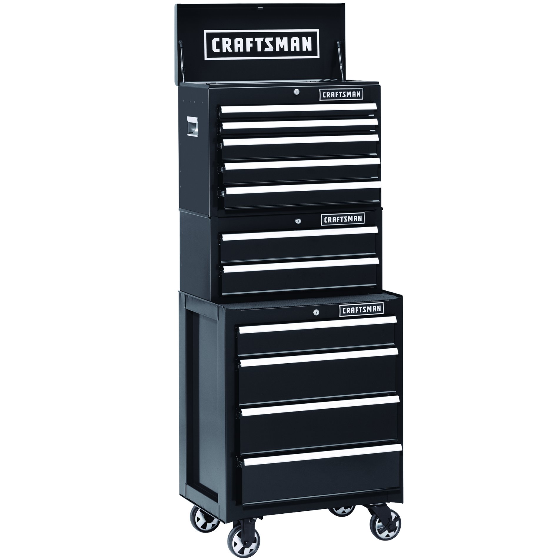 26 In. 11-Drawer Heavy-Duty Ball Bearing 3-PC Combo  Black