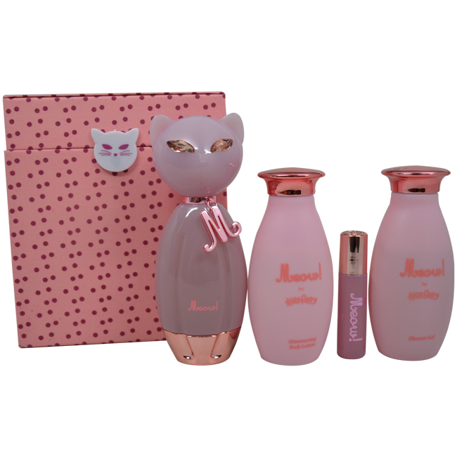 Katy Perry Meow! by Katy Perry for Women - 4 Pc Gift Set 3.4oz EDP Spray, 0.33oz EDP Roll-On, 4oz Shimmering Body Lotion, 4oz Shower Gel at Kmart.com