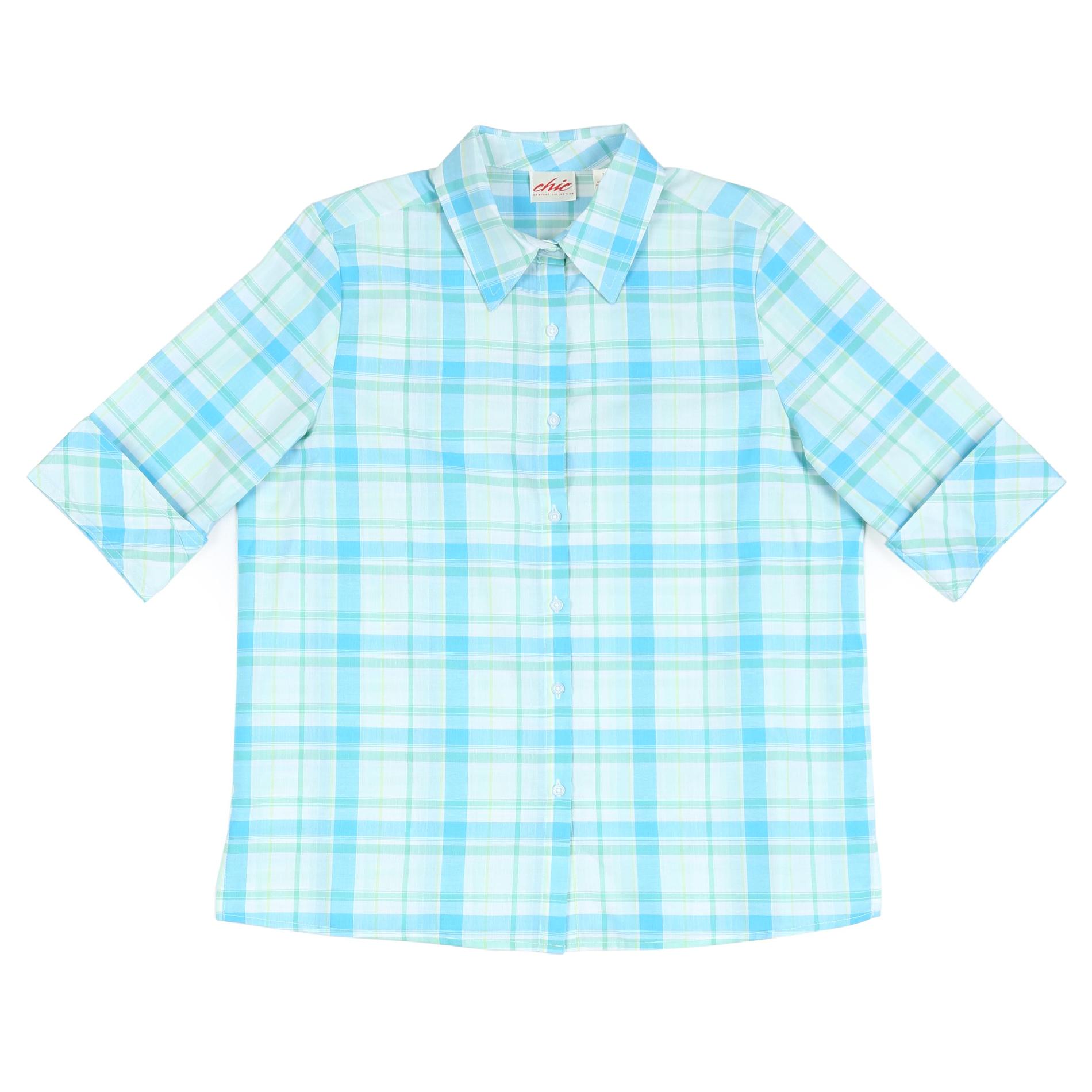 Chic Women's Plus Camp Shirt - Plaid at Kmart.com
