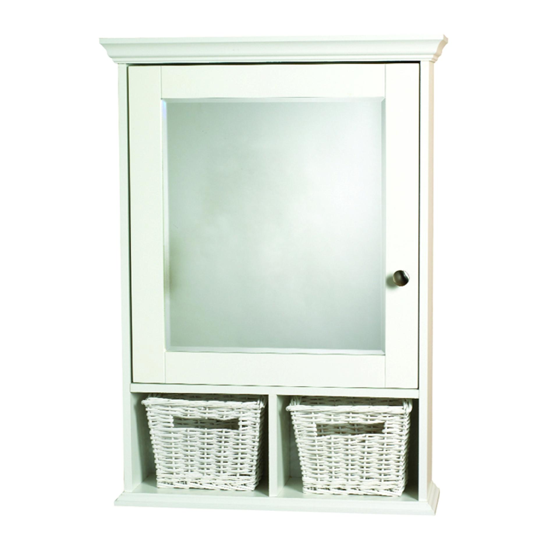 Zenith Products White Wood Med Cab With Baskets
