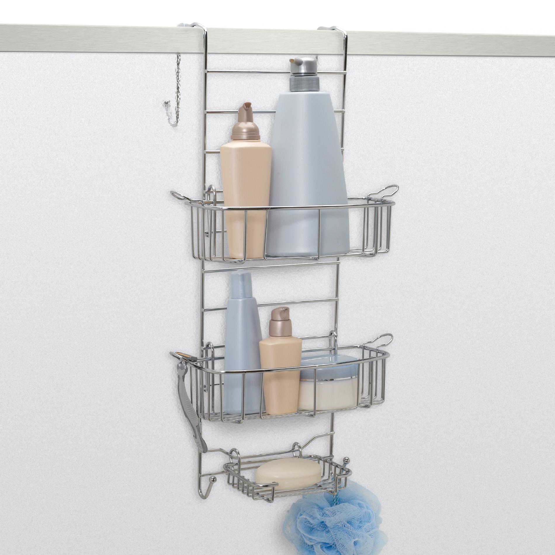 Zenith Products Large Plastic Over the Shower Caddy, Frosted Home