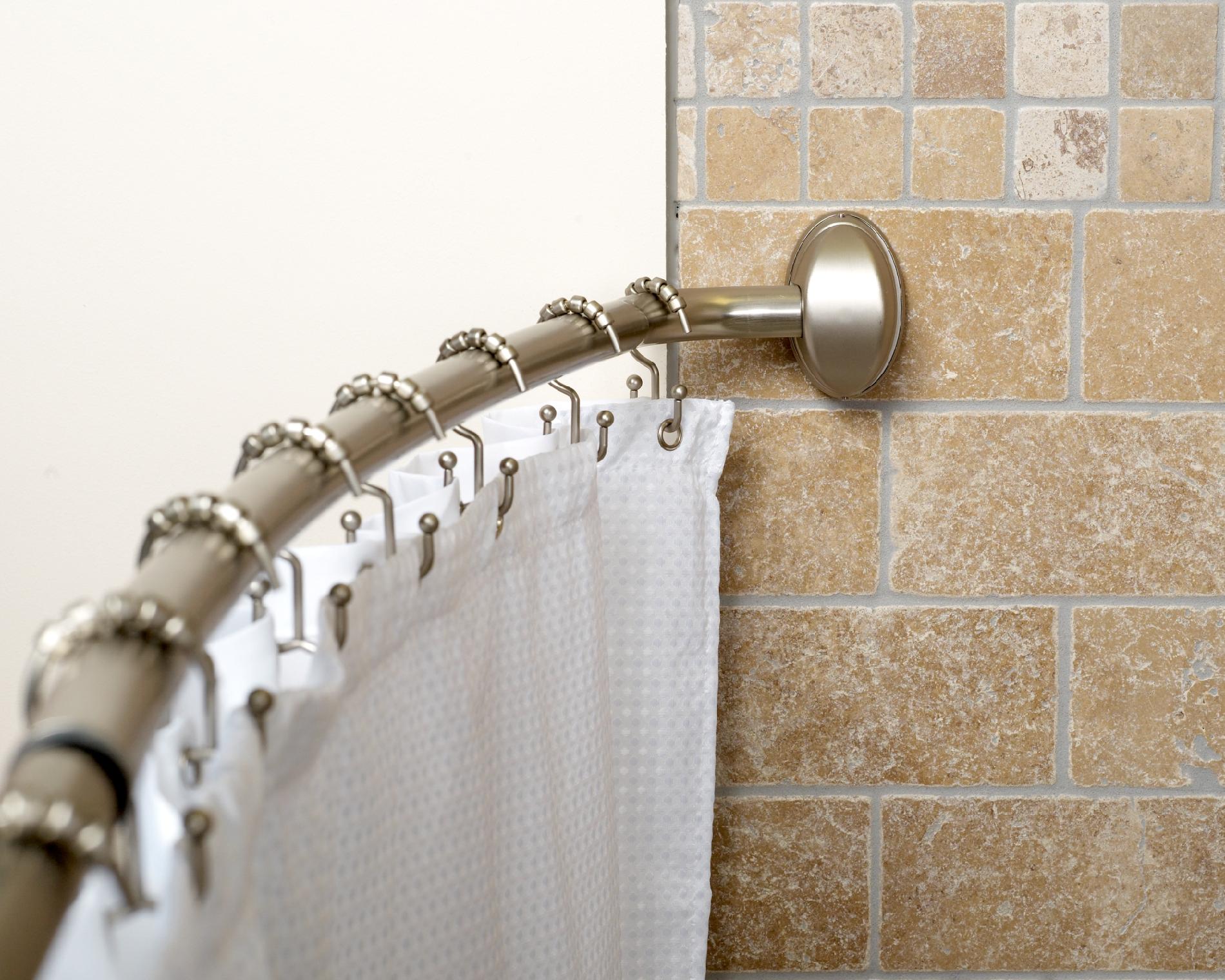 Zenith Products Pivoting Curved 56"72" Shower Rod, Brushed Nickel