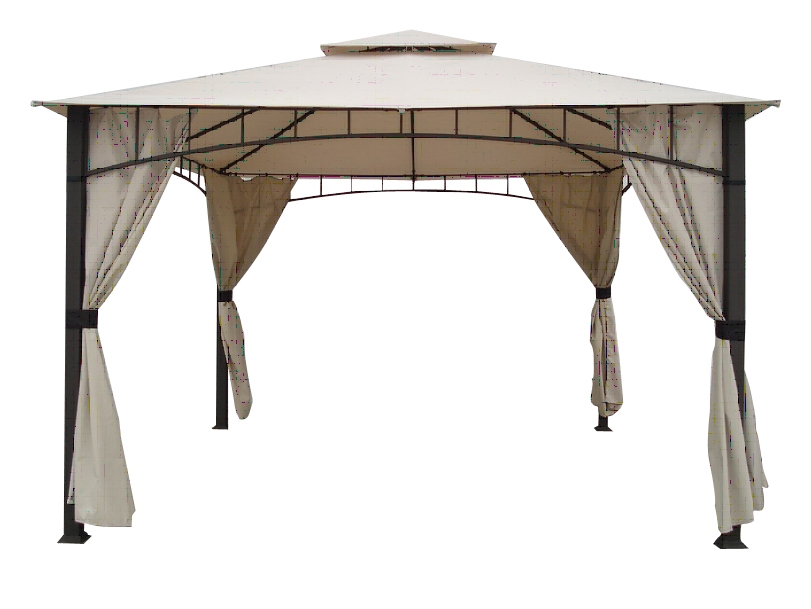 D.C.AMERICA SOHO 10'x12' Square Column Two Tier gazebo with Privacy and Insect Screen at Kmart.com