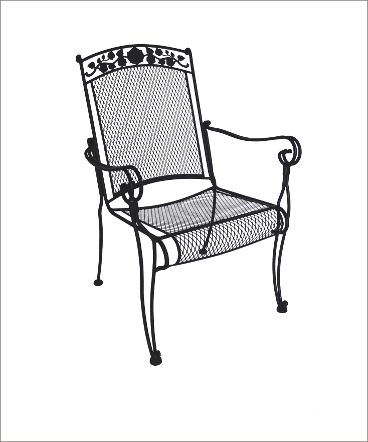 Wrought Iron High Back Chair