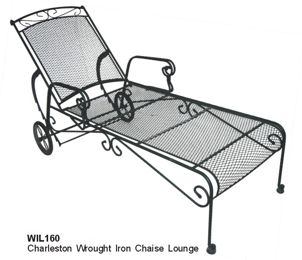 DC America Charleston Wrought Iron Chaise Lounge - Outdoor Living 