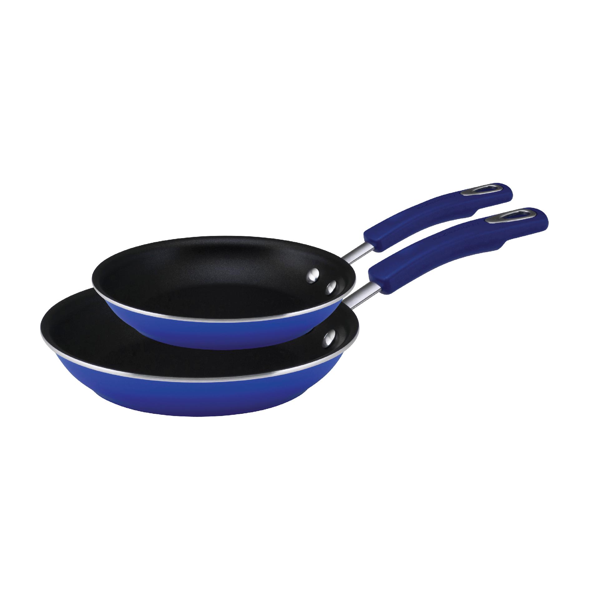 Rachael Ray Hard Enamel CookwareTwin Pack Skillets  Blue Two-Tone