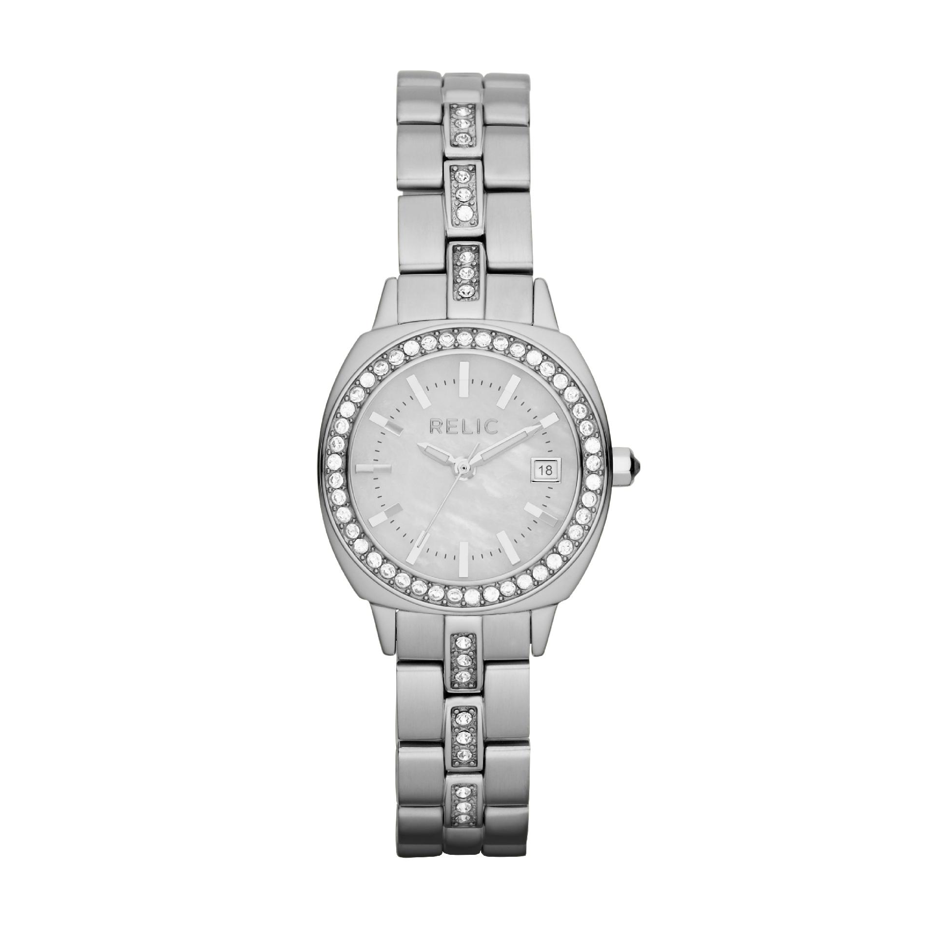 Relic Kate Ladies' Stainless Watch w/ Crystal Accents &amp; Mother-of-Pearl Dial at Sears.com