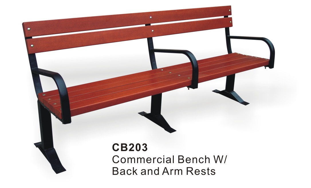 Heavy Duty Wooden Bench with Arms