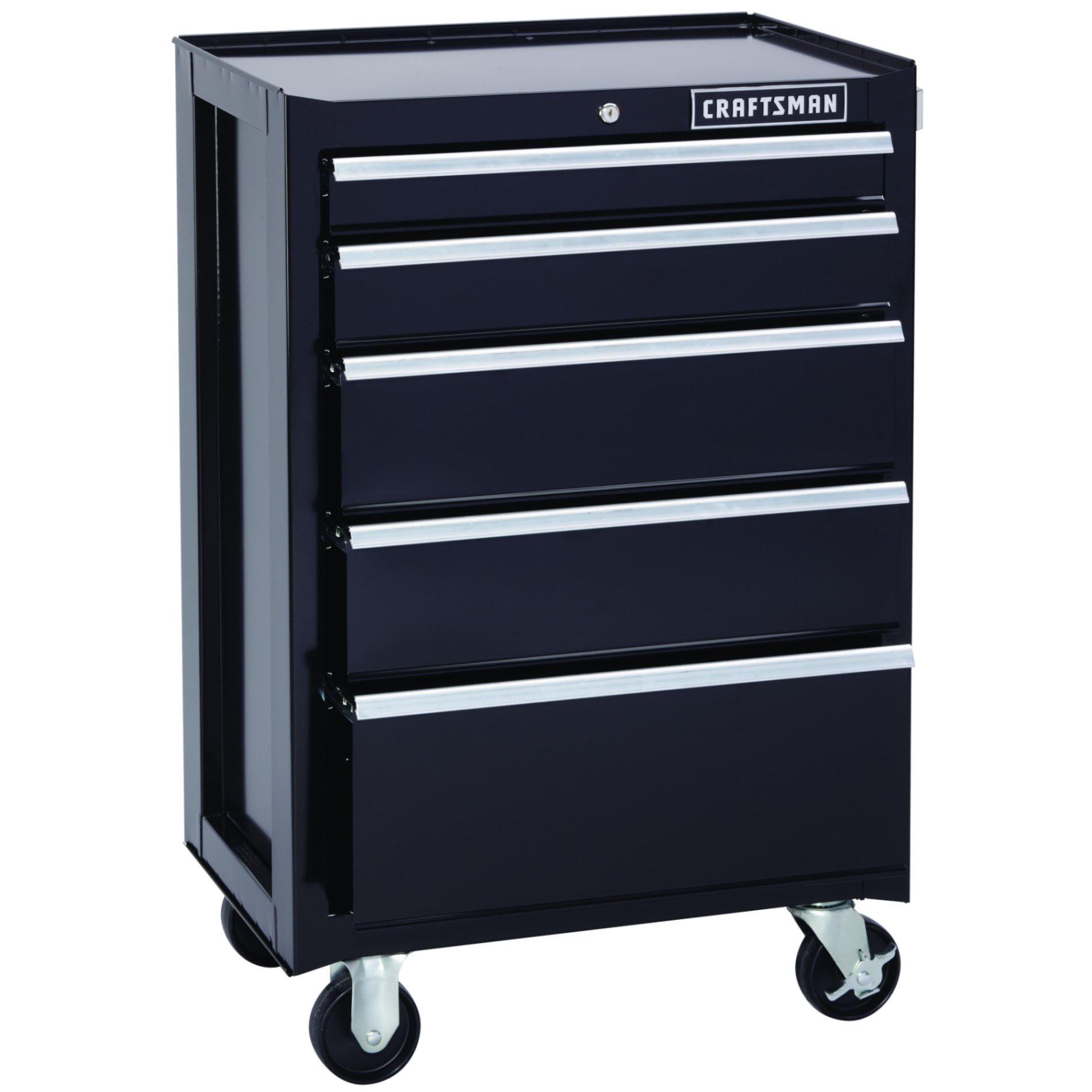 Craftsman 26.5 in. Wide 5 Drawer Bottom Chest  Black