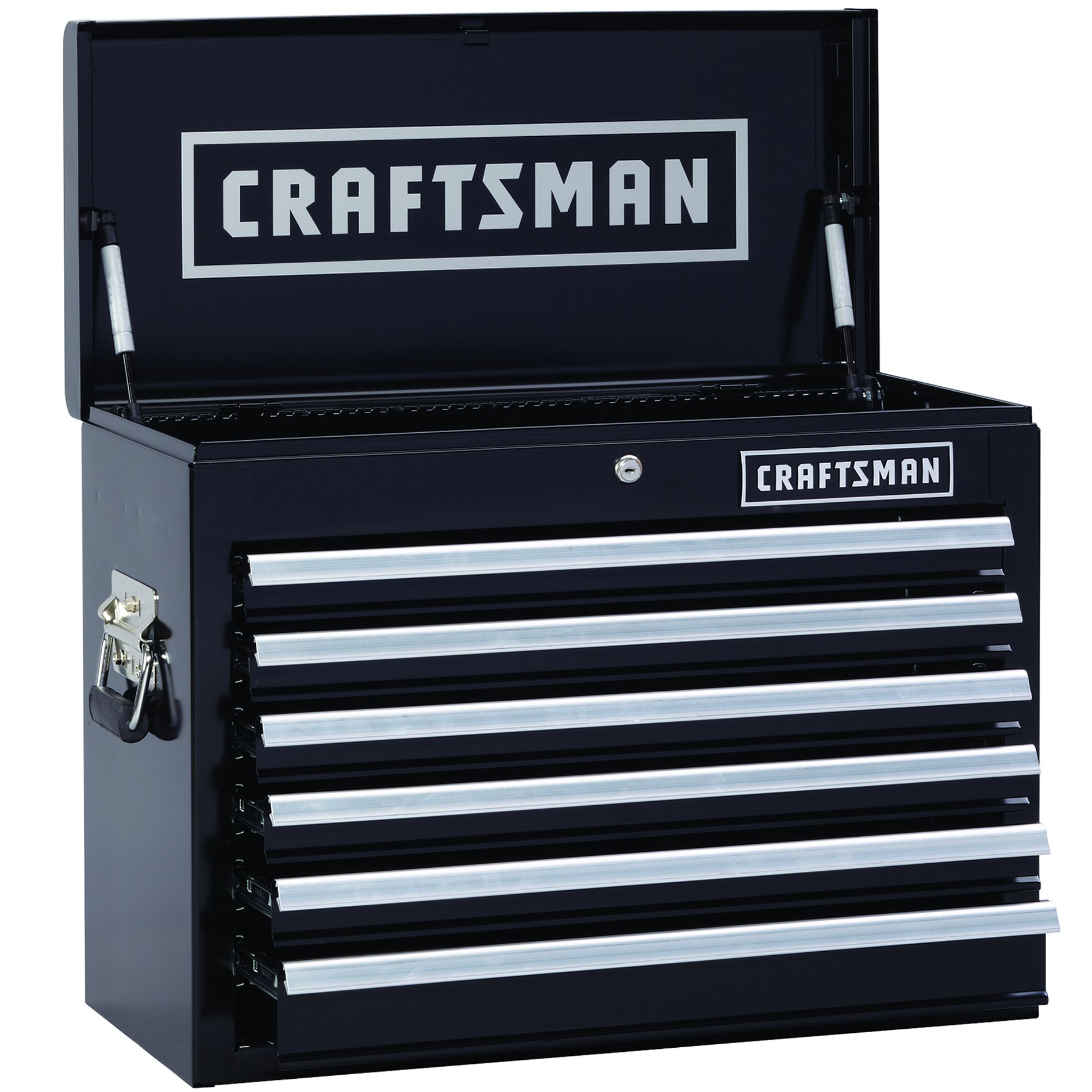 Craftsman 26 in. Wide 6 Drawer Heavy Duty Top Chest  Black