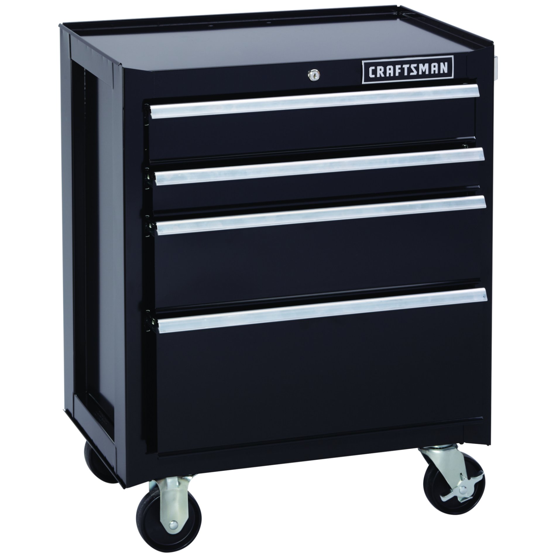 Craftsman 26.5 in. Wide 4 Drawer Wide Bottom Chest  Black