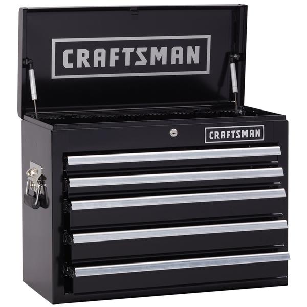 Craftsman 112209 26 In Wide 5 Drawer Heavy Duty Top Chest Black