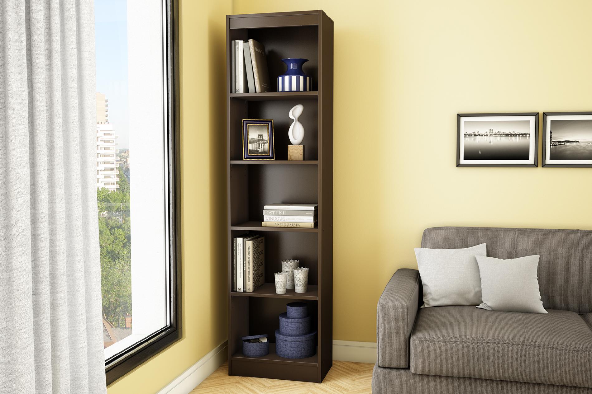 South Shore Axess 5-Shelf Narrow  Bookcase in Chocolate at Kmart.com