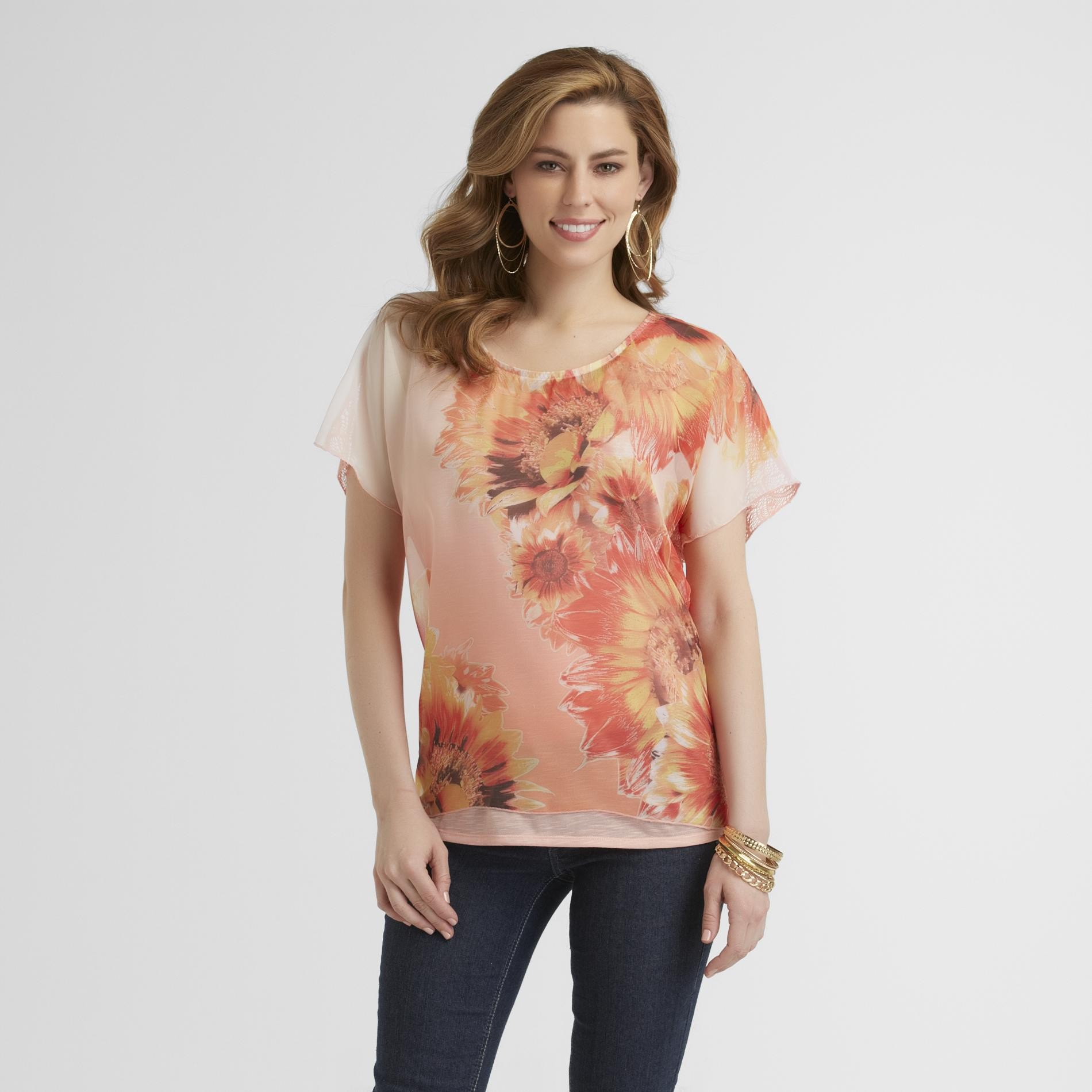 Live and Let Live Women's Lace-Back Top & Tank - Floral Print at Sears.com