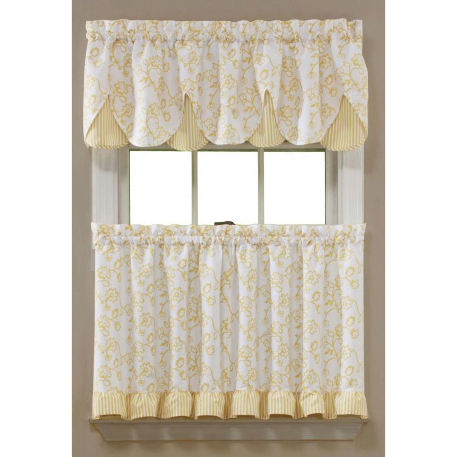 Sandra by Sandra Lee Yellow Dora Tier Curtains at Kmart.com