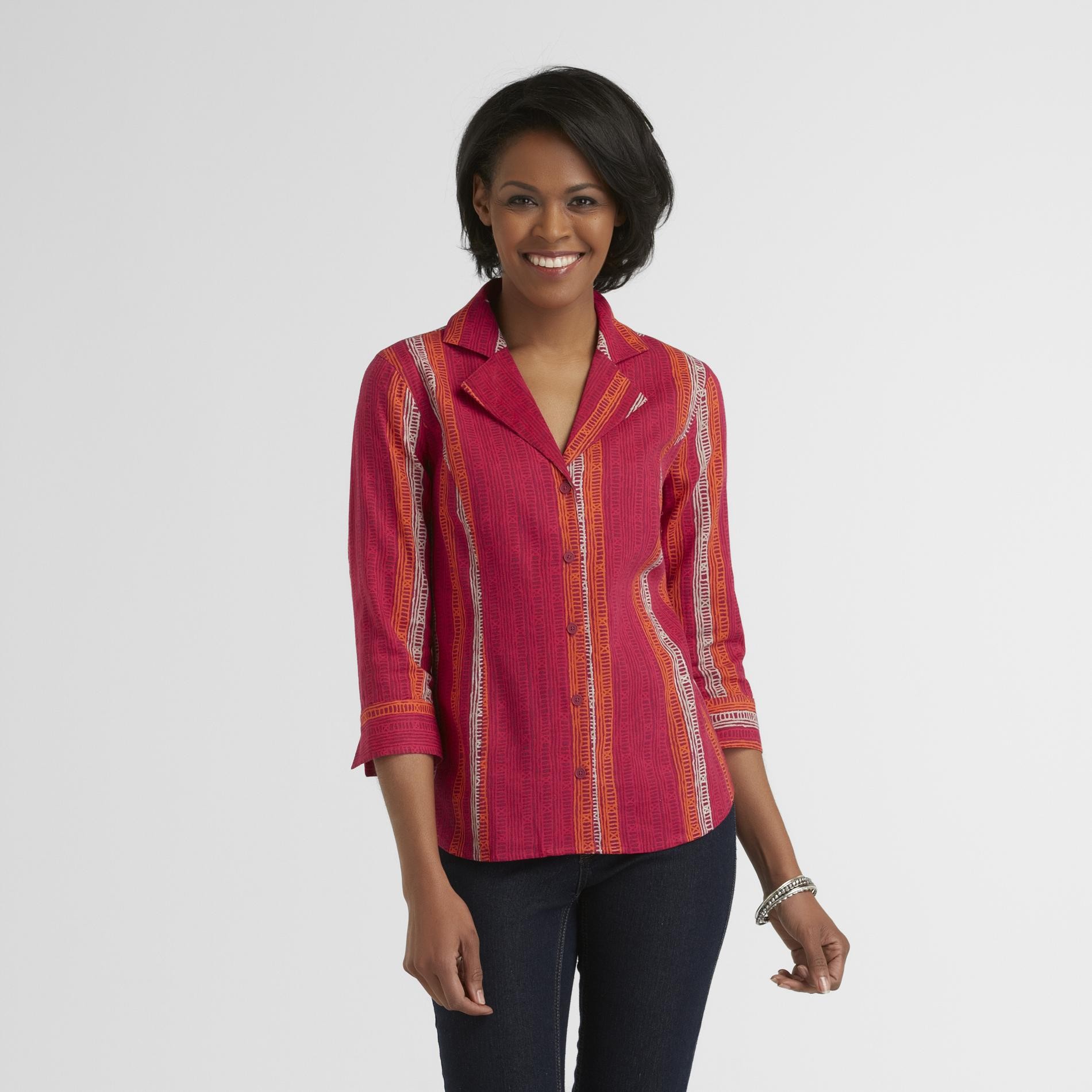 Jaclyn Smith Women's Linen Shirt - Tribal at Kmart.com