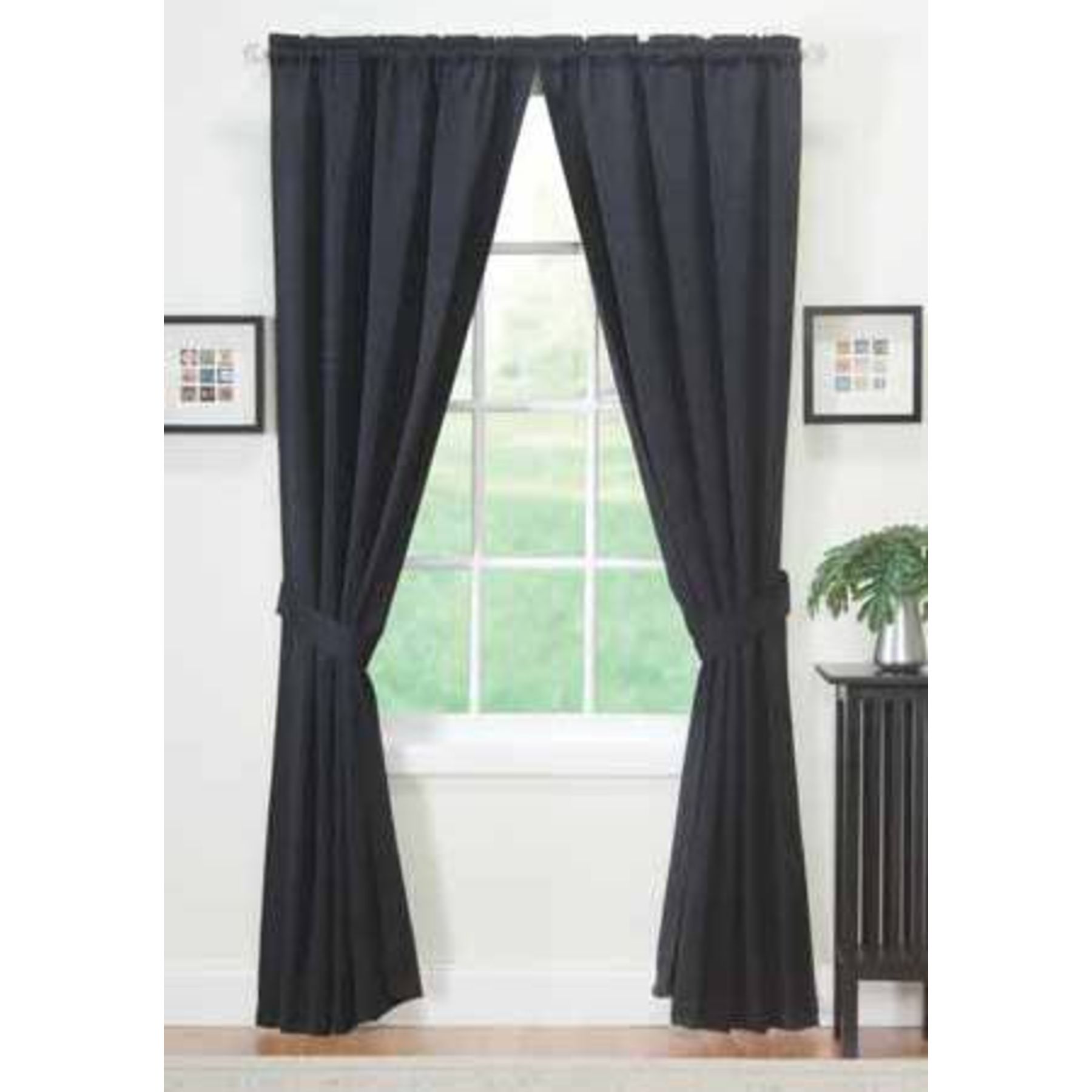 Essential Home Sydney Panel Pair - Black at Kmart.com
