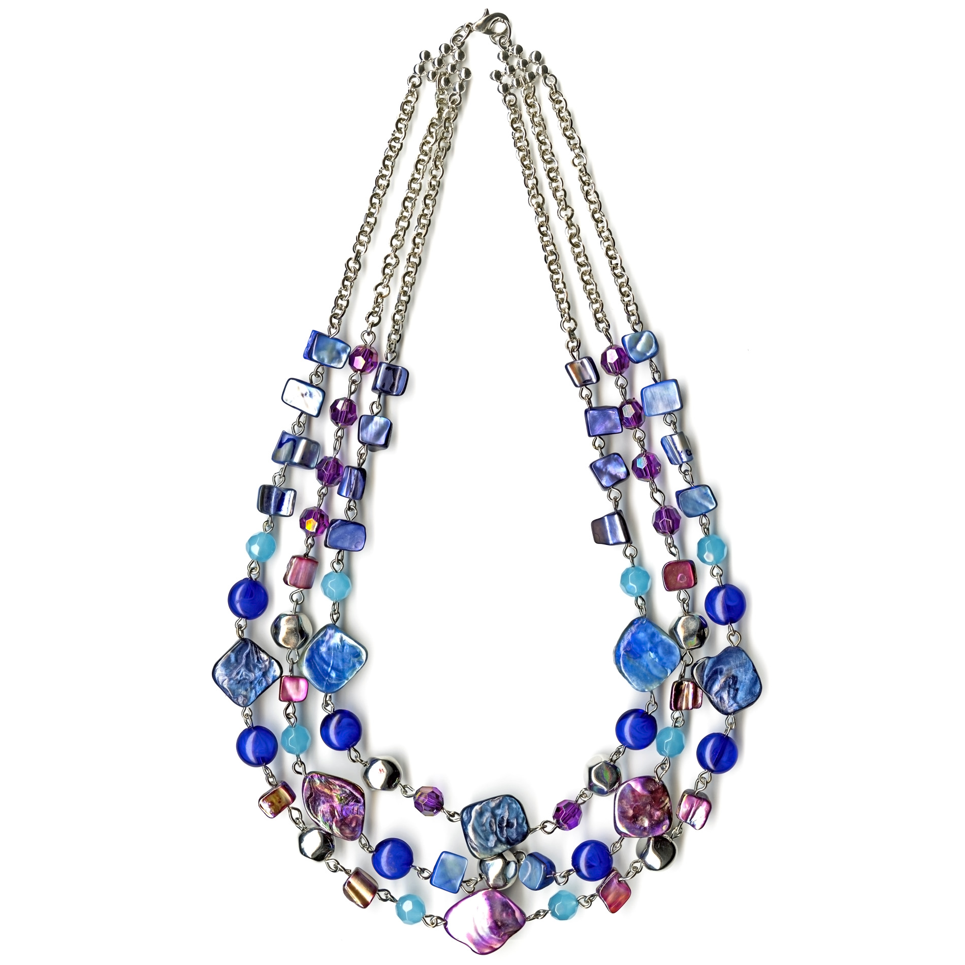 Jaclyn Smith Women's Dyed Shell Triple Strand Necklace at Kmart.com