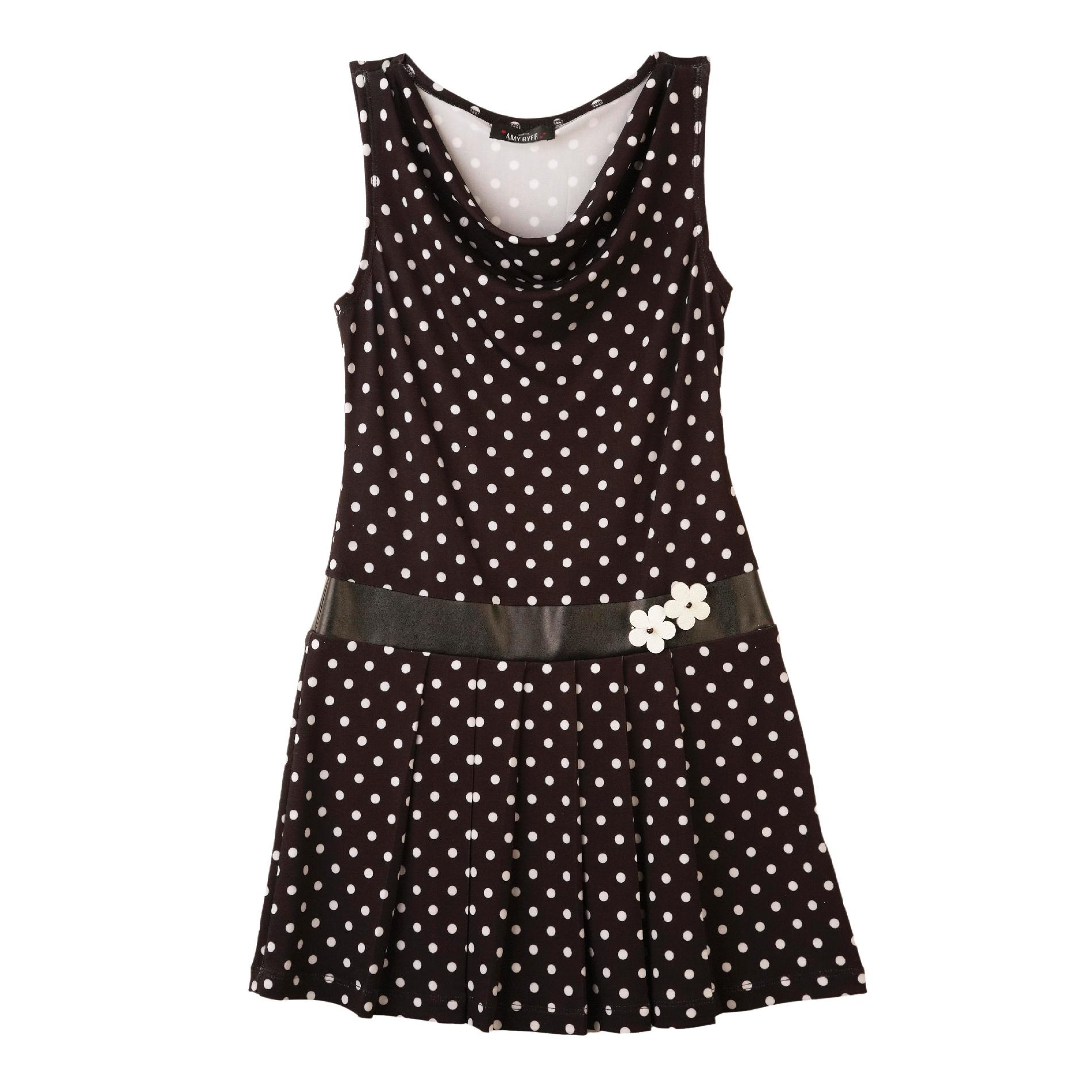 Amy's Closet Girl's Sleeveless Dress - Polka Dot Black/White 7;8;10;12;14;16