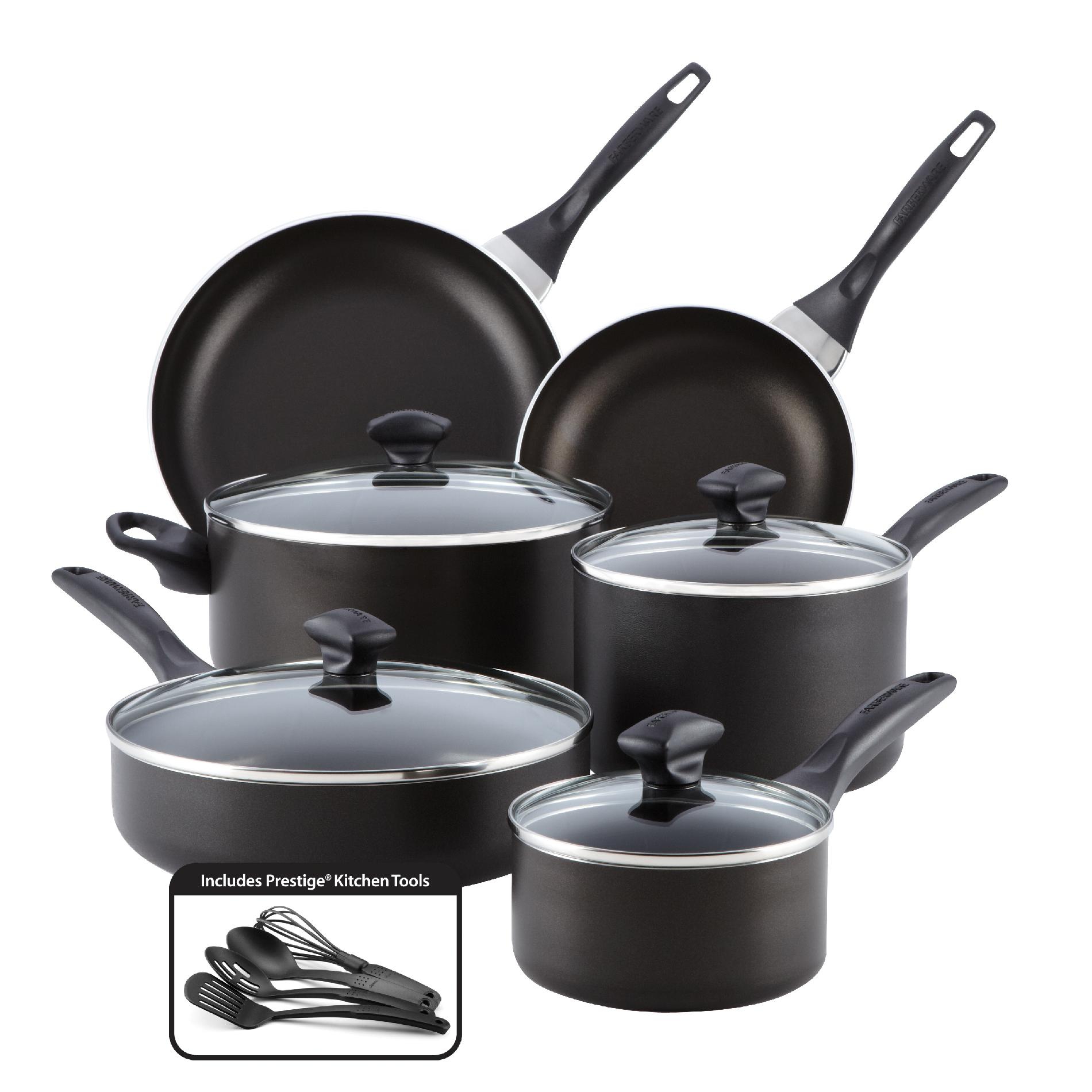 Farberware Dishwasher Safe Nonstick 14-Piece Set  Black